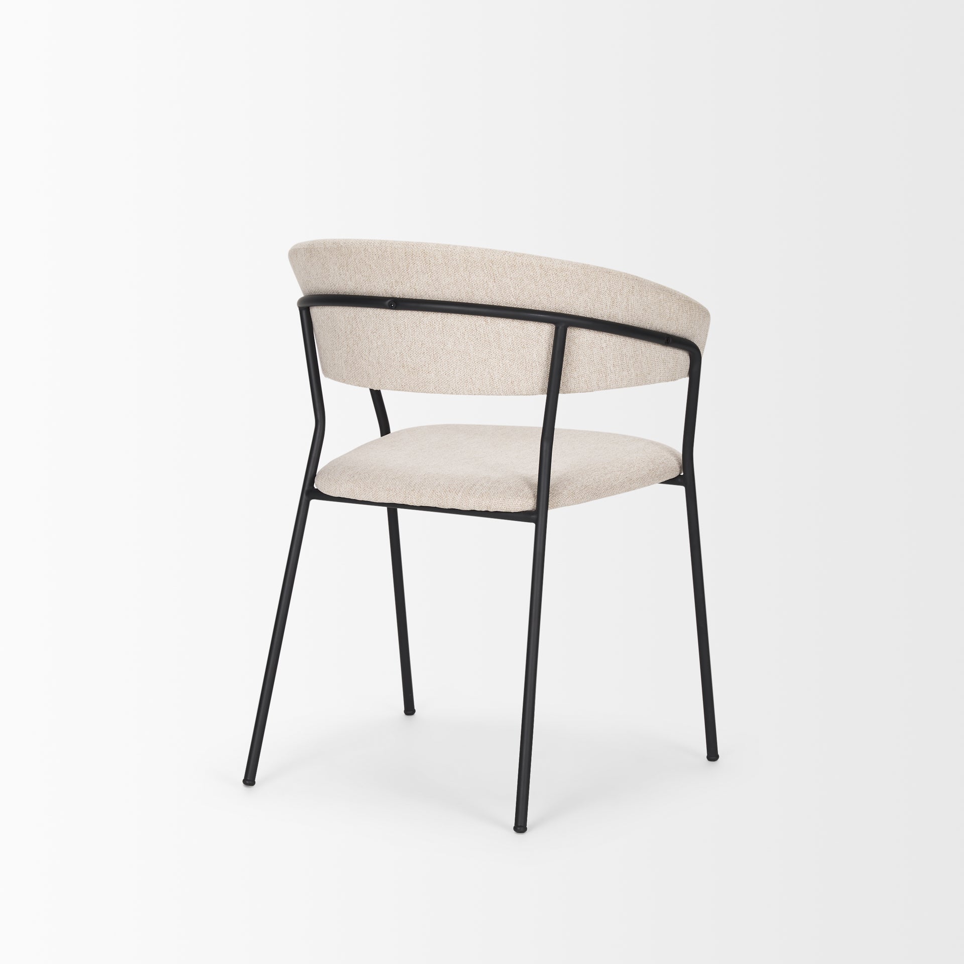 Carolyn Dining Chair w/ Oatmeal Fabric & Matte Black Metal - Central Designs