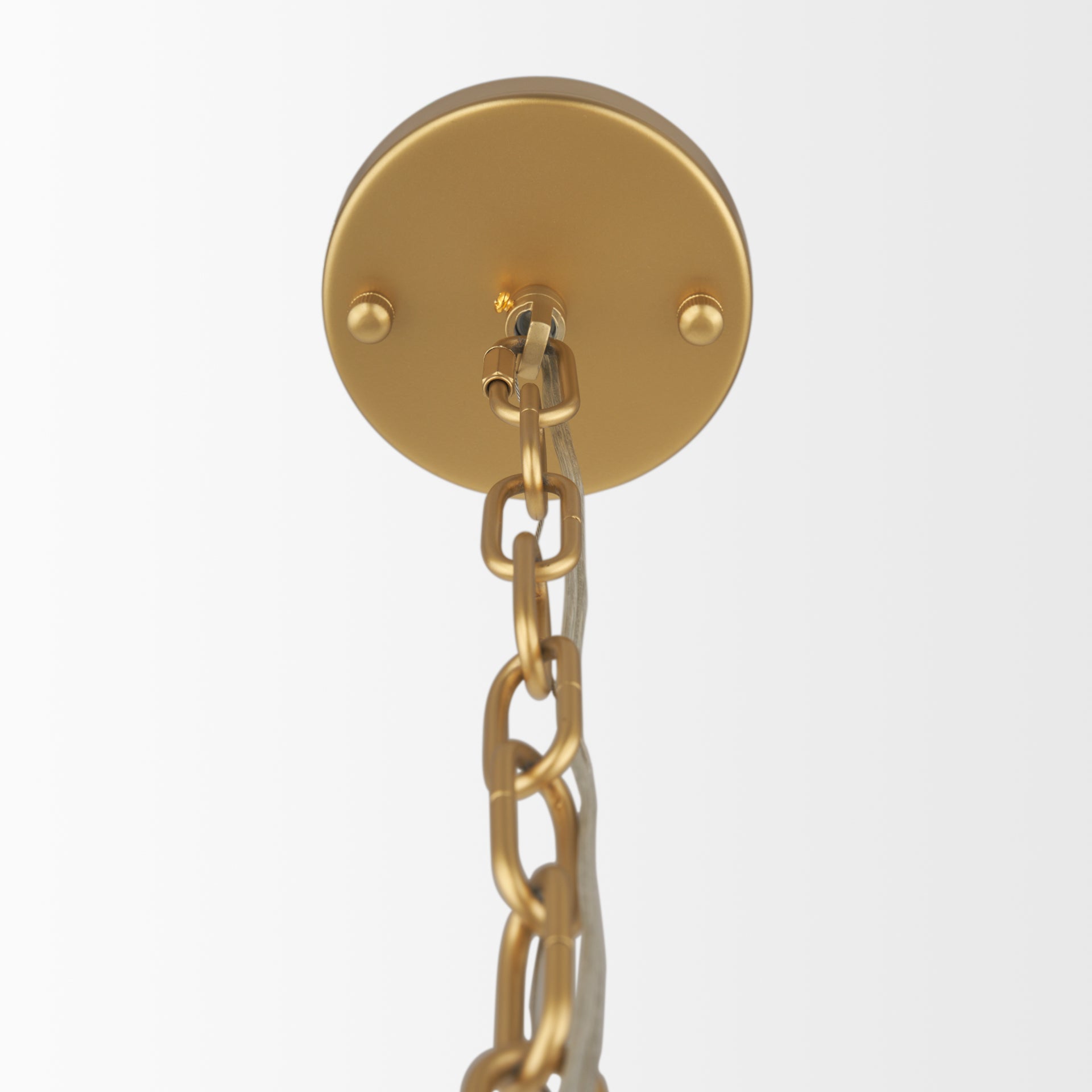 Edie Brushed Gold Metal w/ Frosted Glass Globes 6 - Light Chandelier - Central Designs