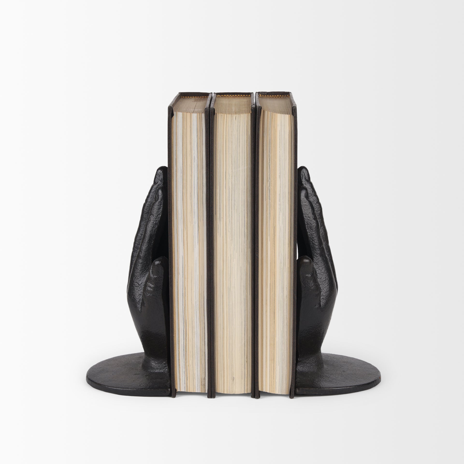Praying Hands Bronze Cast Iron Book Ends - Central Designs