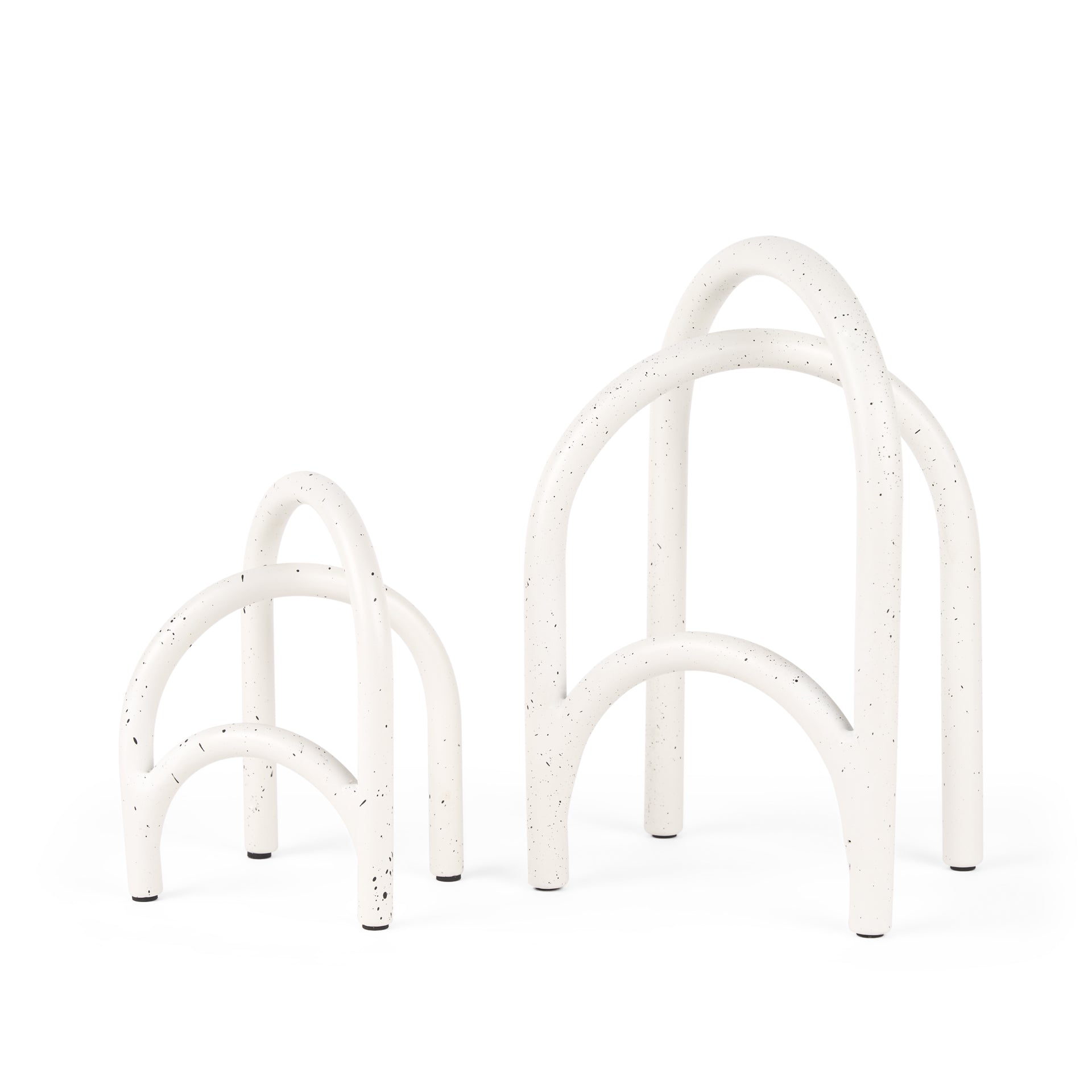 Springe White & Gray Speckled Arch Decorative Object (Set of 2) - Central Designs