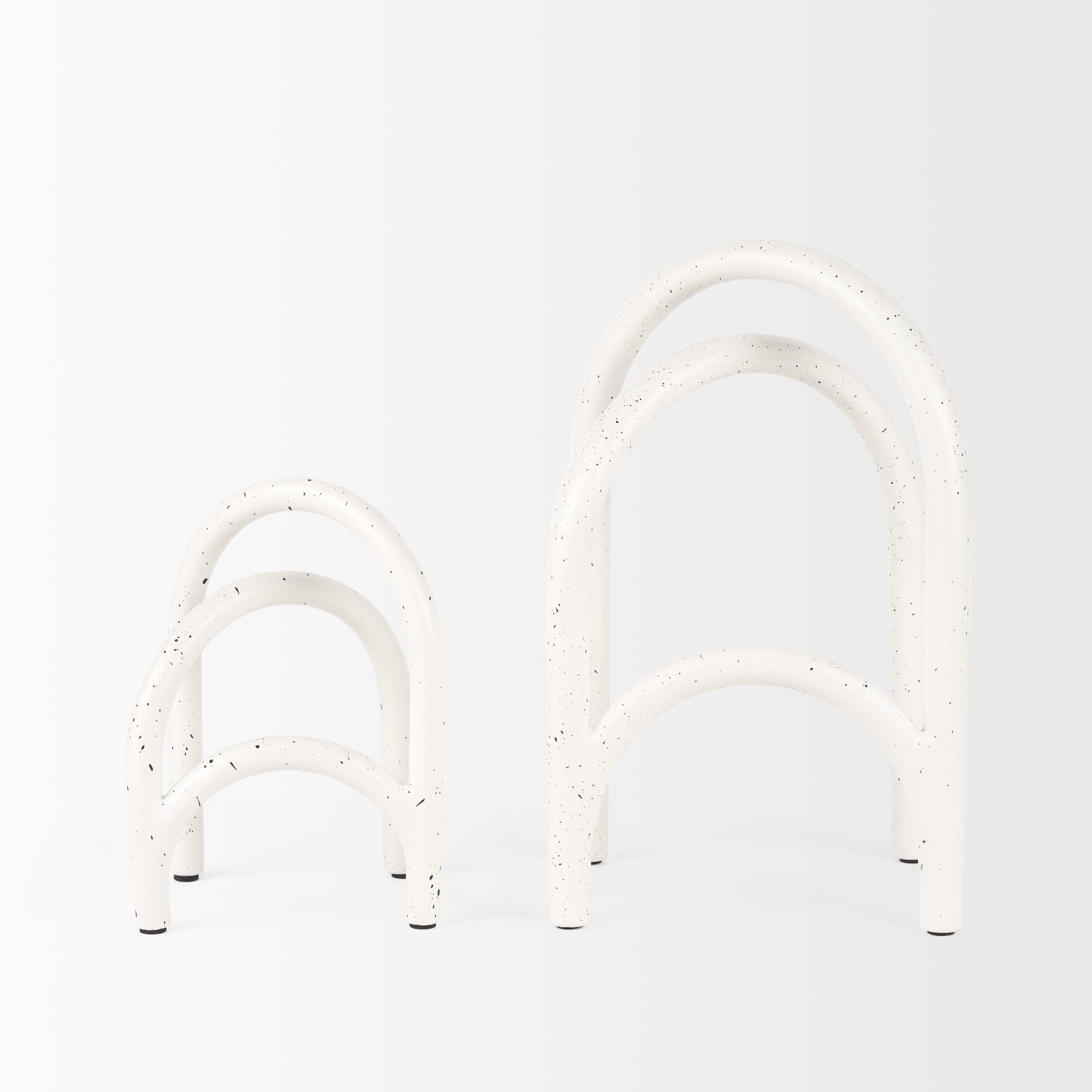Springe White & Gray Speckled Arch Decorative Object (Set of 2) - Central Designs