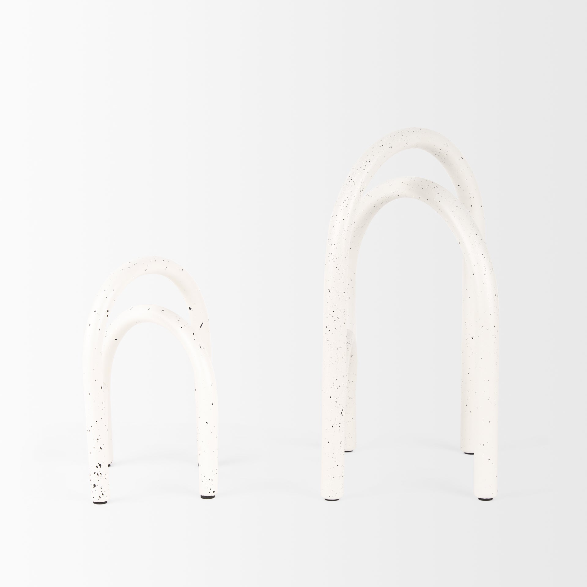Springe White & Gray Speckled Arch Decorative Object (Set of 2) - Central Designs