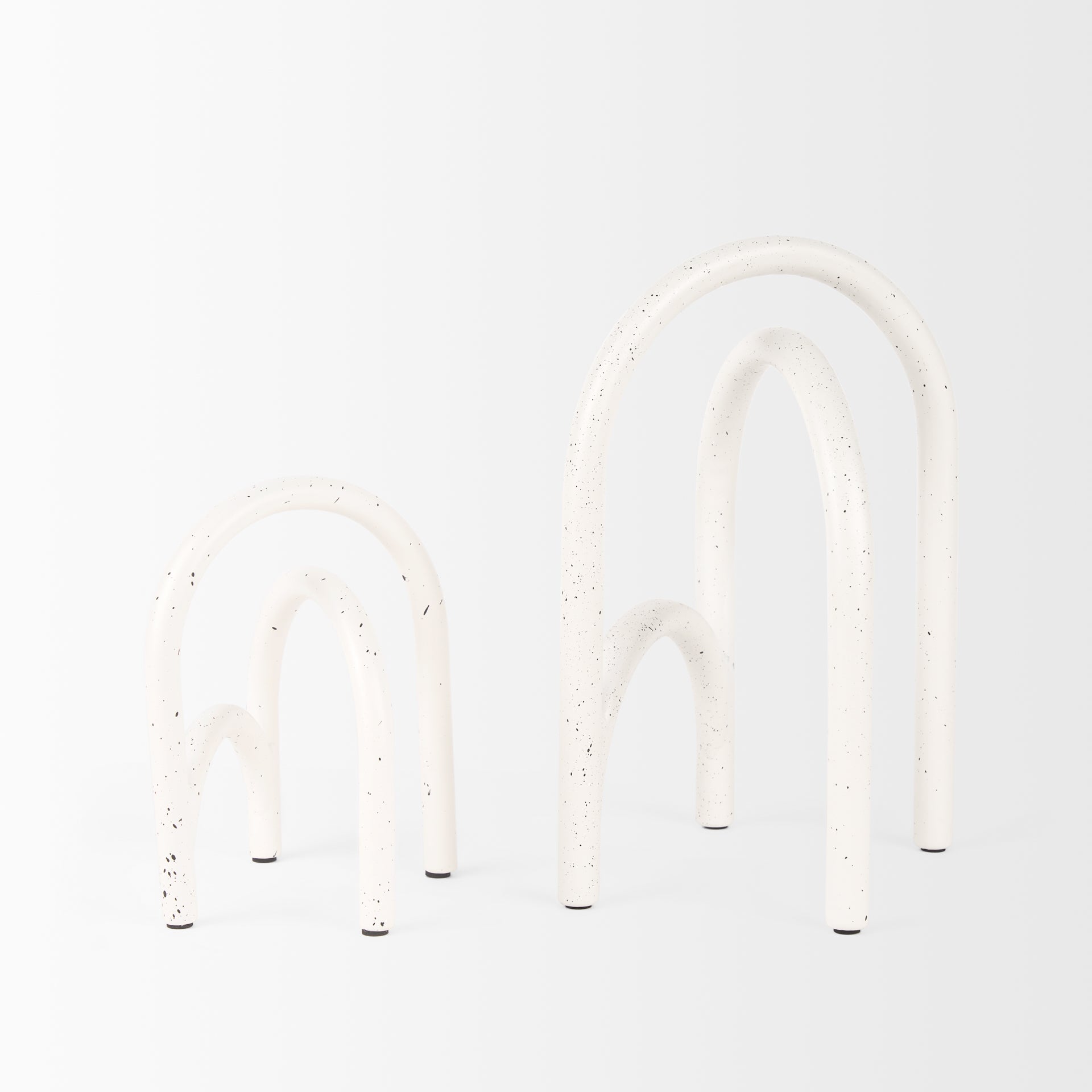 Springe White & Gray Speckled Arch Decorative Object (Set of 2) - Central Designs