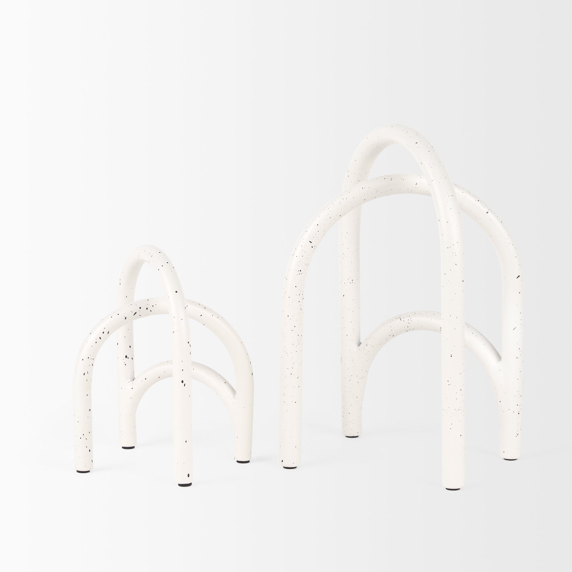 Springe White & Gray Speckled Arch Decorative Object (Set of 2) - Central Designs