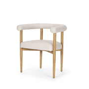 Arden Dining Chair w/ Medium Brown Wood and Cream Twill Fabric - Central Designs