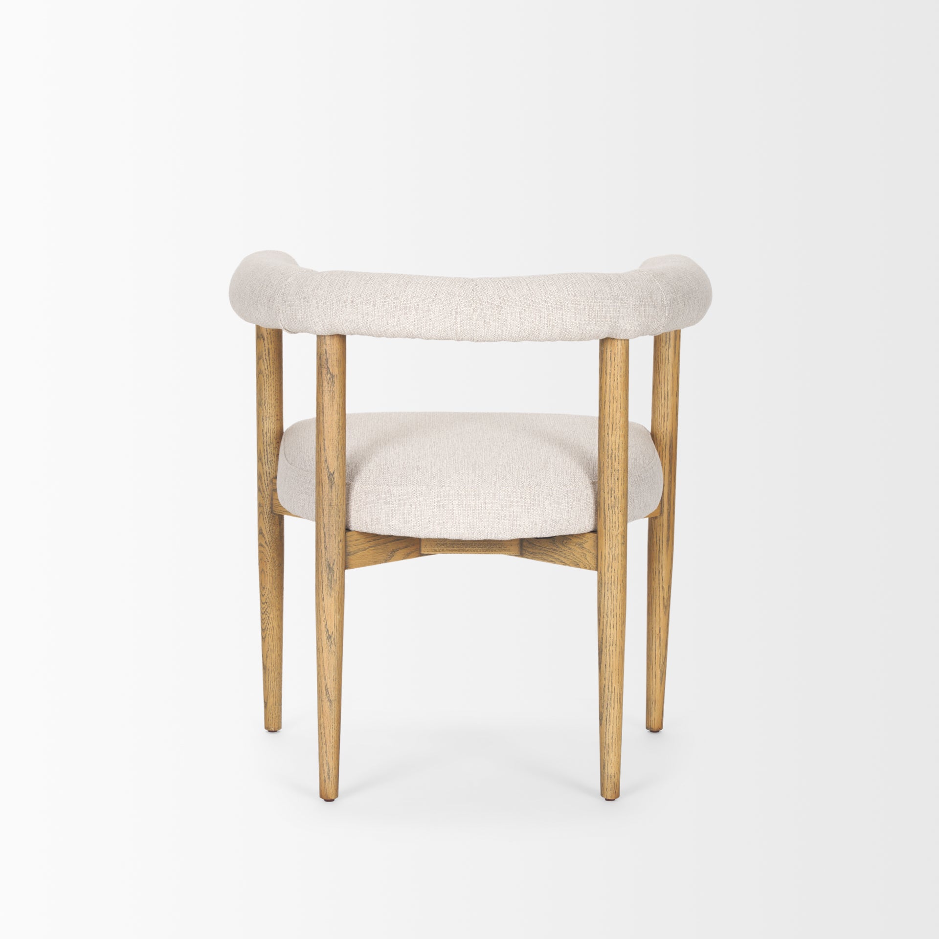 Arden Dining Chair w/ Medium Brown Wood and Cream Twill Fabric - Central Designs