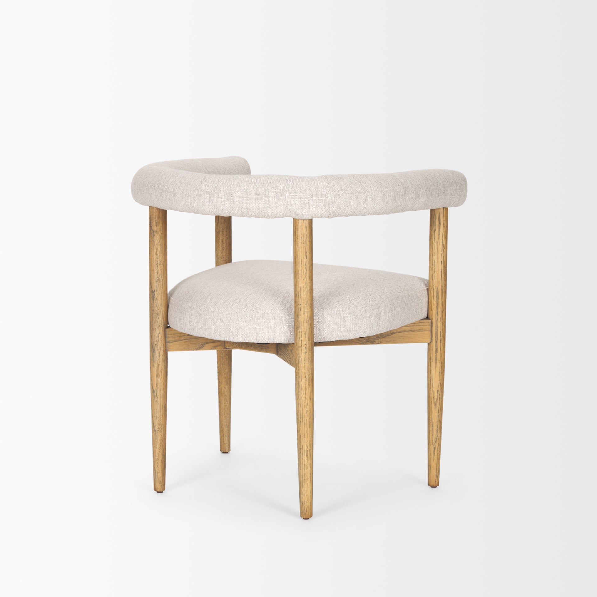 Arden Dining Chair w/ Medium Brown Wood and Cream Twill Fabric - Central Designs