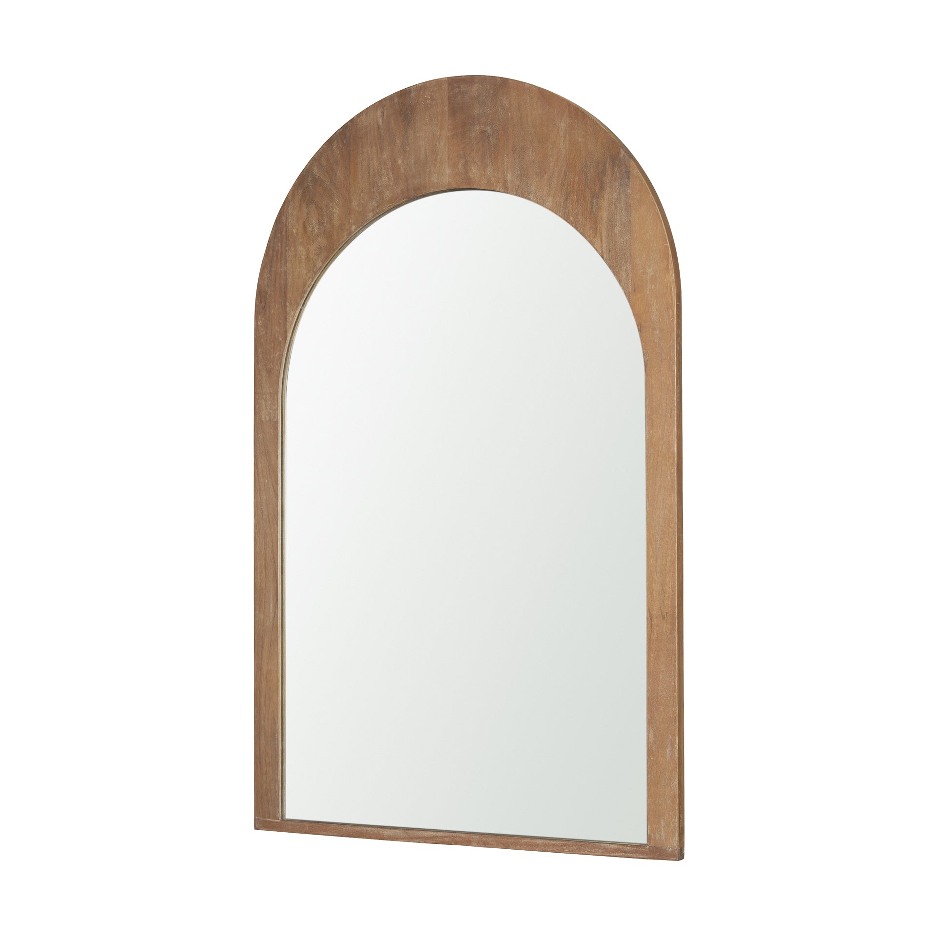 Celeste Light Brown Wood Medium Arched Mirror - Central Designs