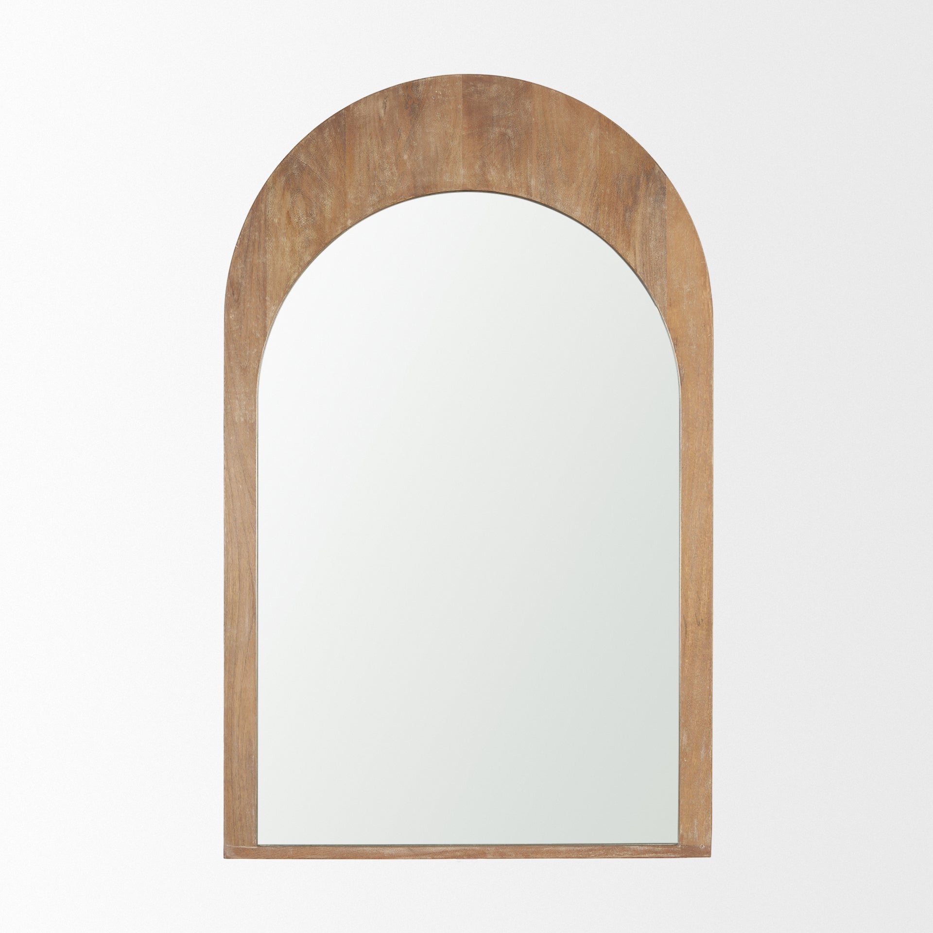 Celeste Light Brown Wood Medium Arched Mirror - Central Designs