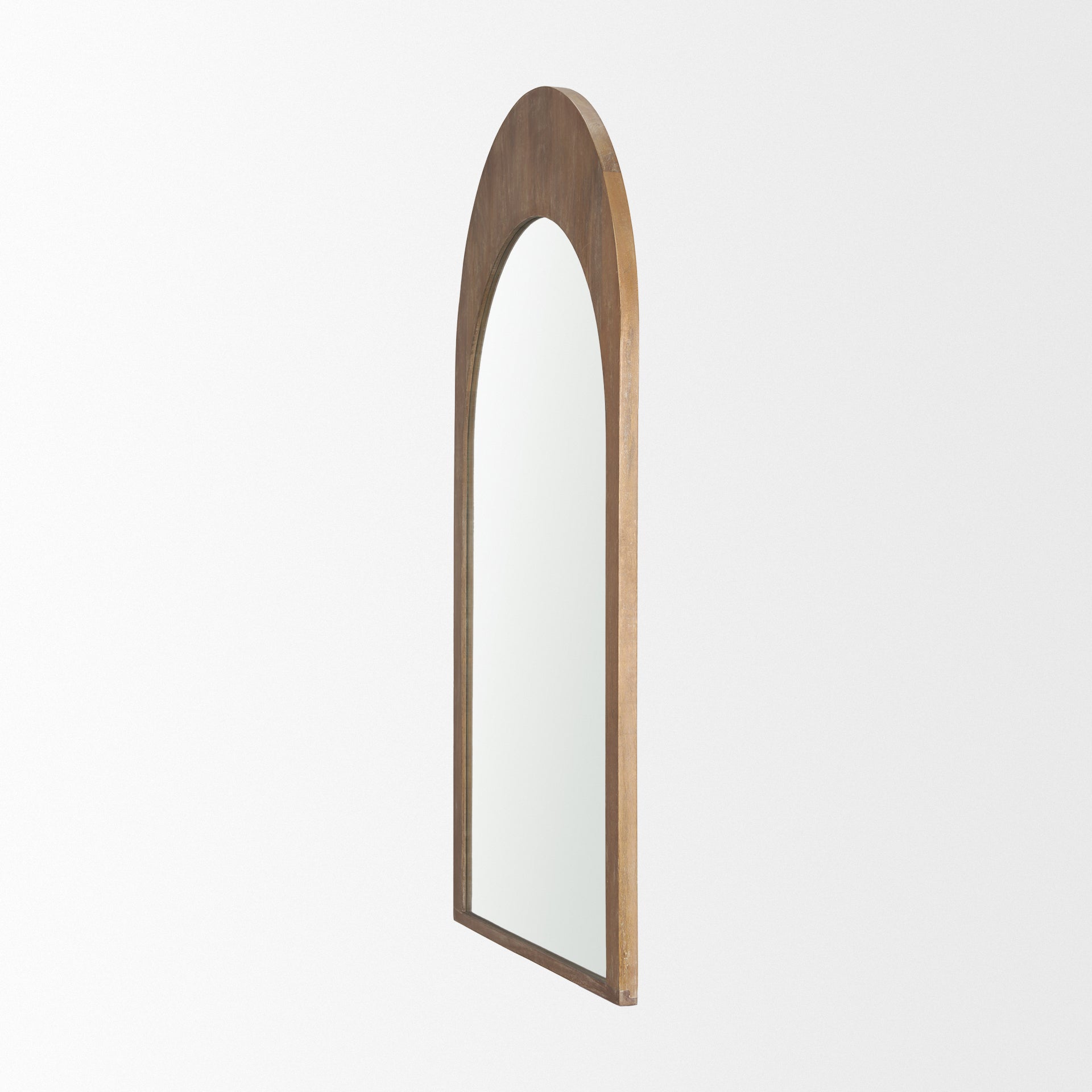 Celeste Light Brown Wood Medium Arched Mirror - Central Designs