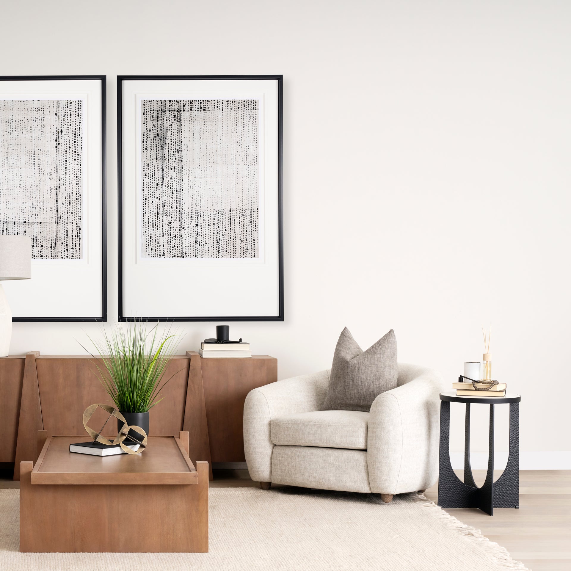 Preston 23"H White Marble Top w/ Matte Black Metal Accent Table - Central Designs