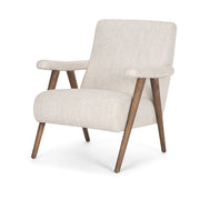 Nico Oatmeal Upholstered w/ Brown Wood Accent Chair - Central Designs