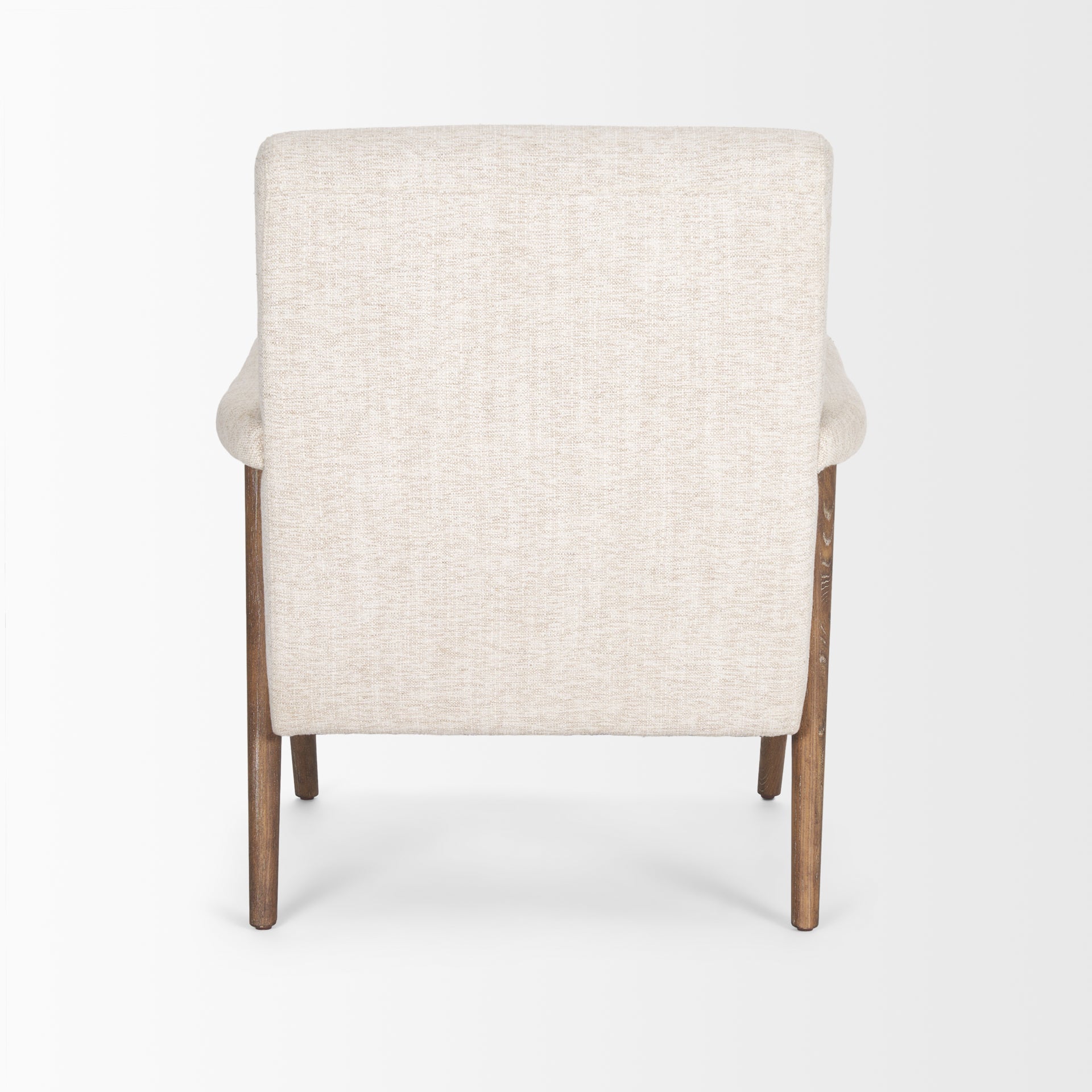 Nico Oatmeal Upholstered w/ Brown Wood Accent Chair - Central Designs