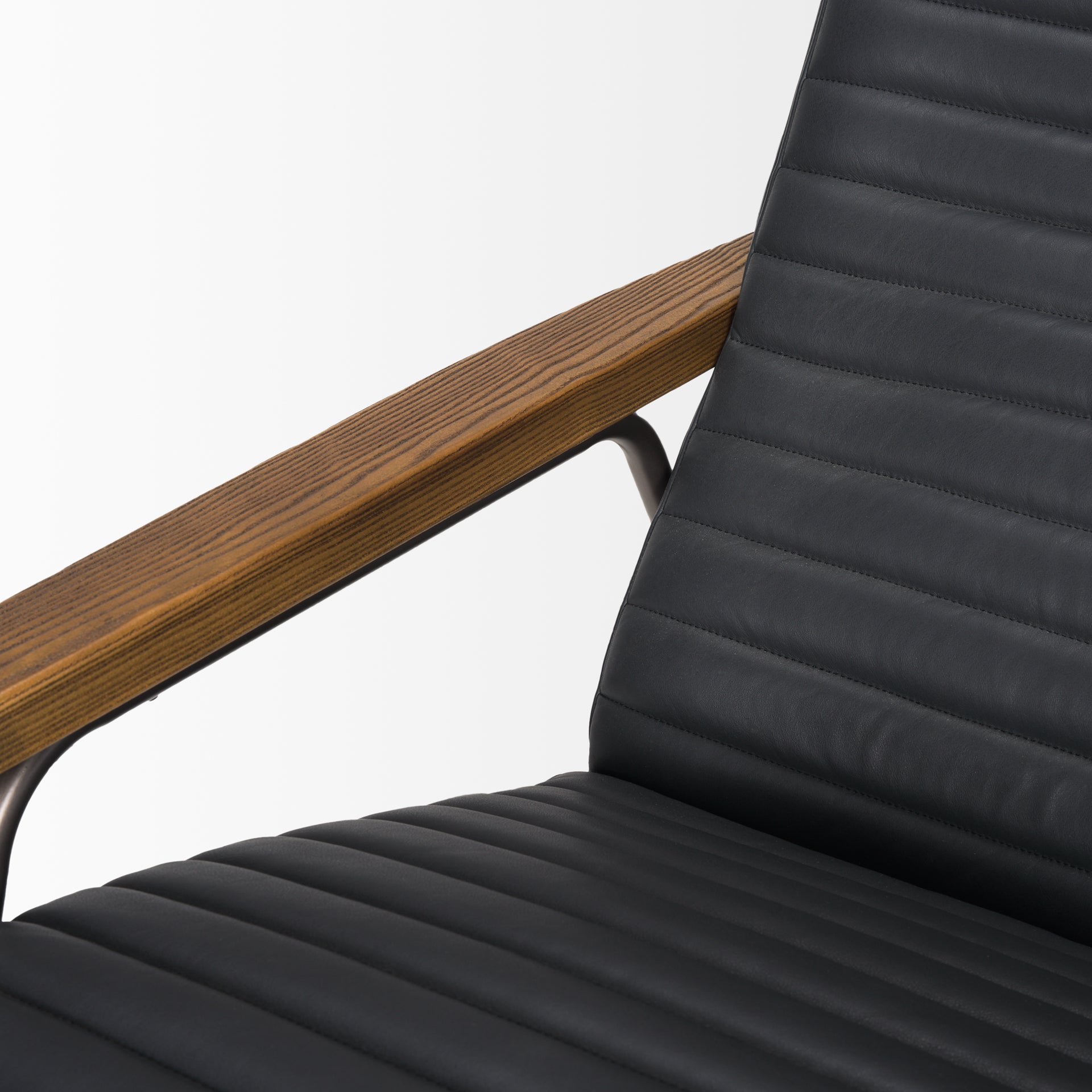 Grosjean Black Leather w/ Black Metal Frame Accent Chair - Central Designs