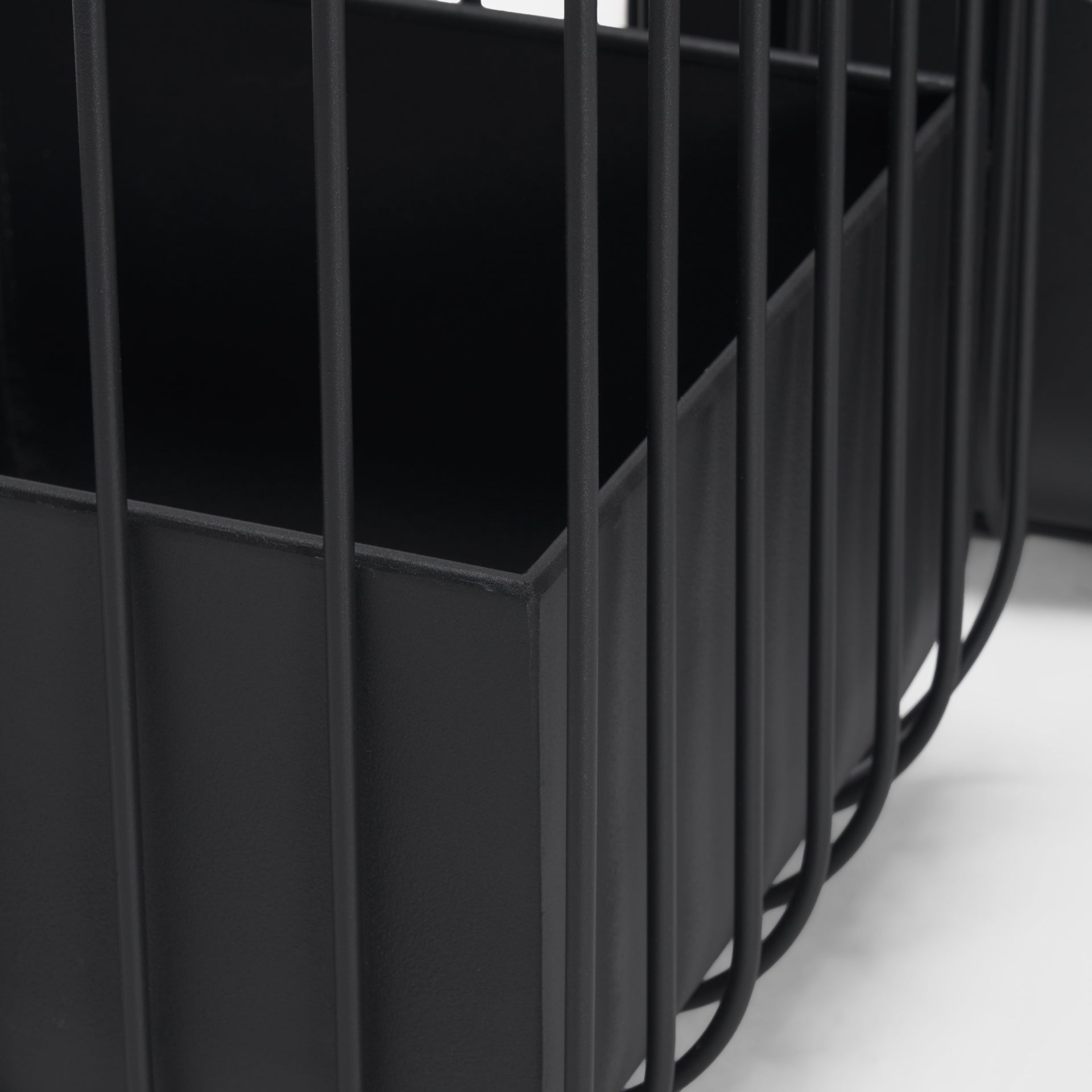 Verna Matte Black Wire Cage Metal Planters (Set of 2) - Central Designs