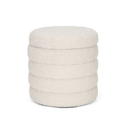 Elise Cream Boucle Upholstered Storage Ottoman - Central Designs