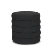 Elise Black Boucle Upholstered Storage Ottoman - Central Designs