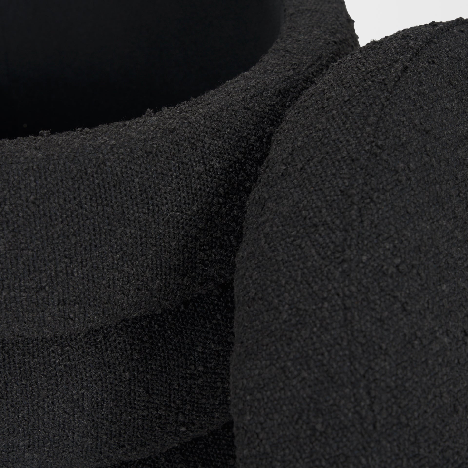 Elise Black Boucle Upholstered Storage Ottoman - Central Designs