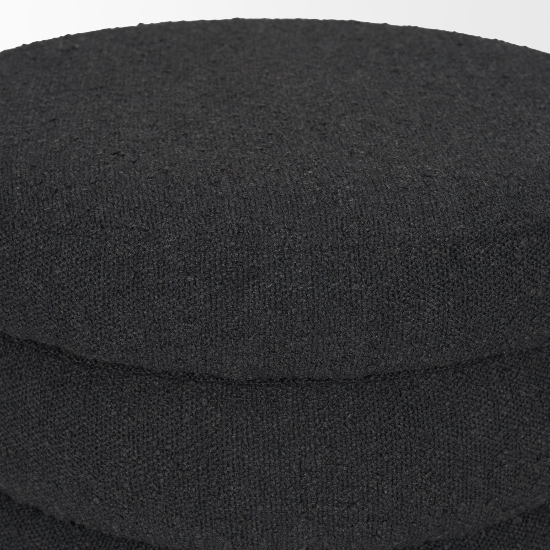 Elise Black Boucle Upholstered Storage Ottoman - Central Designs