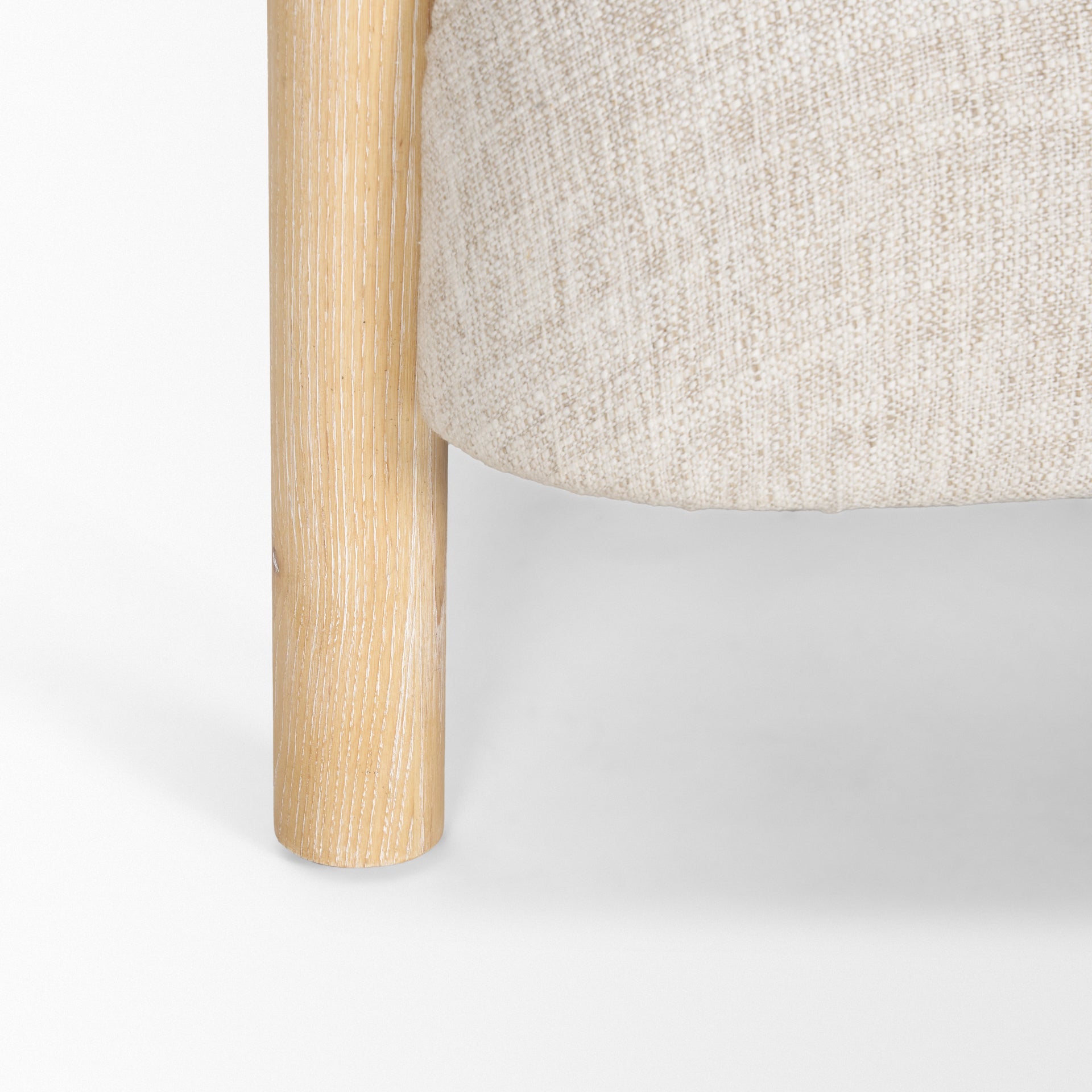 Gianna Open Back Light Brown Wood w/ Oatmeal Fabric Accent Chair - Central Designs