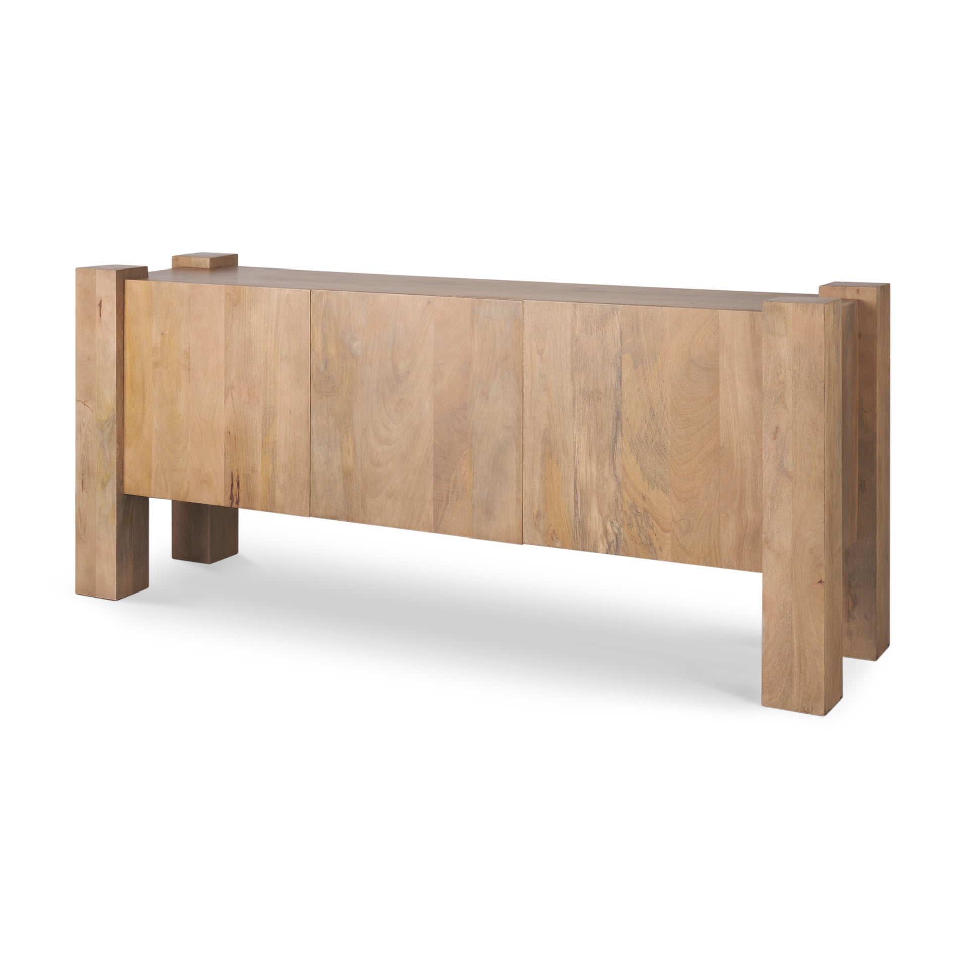 Beth Light Brown Wood w/ 3 Doors Sideboard - Central Designs