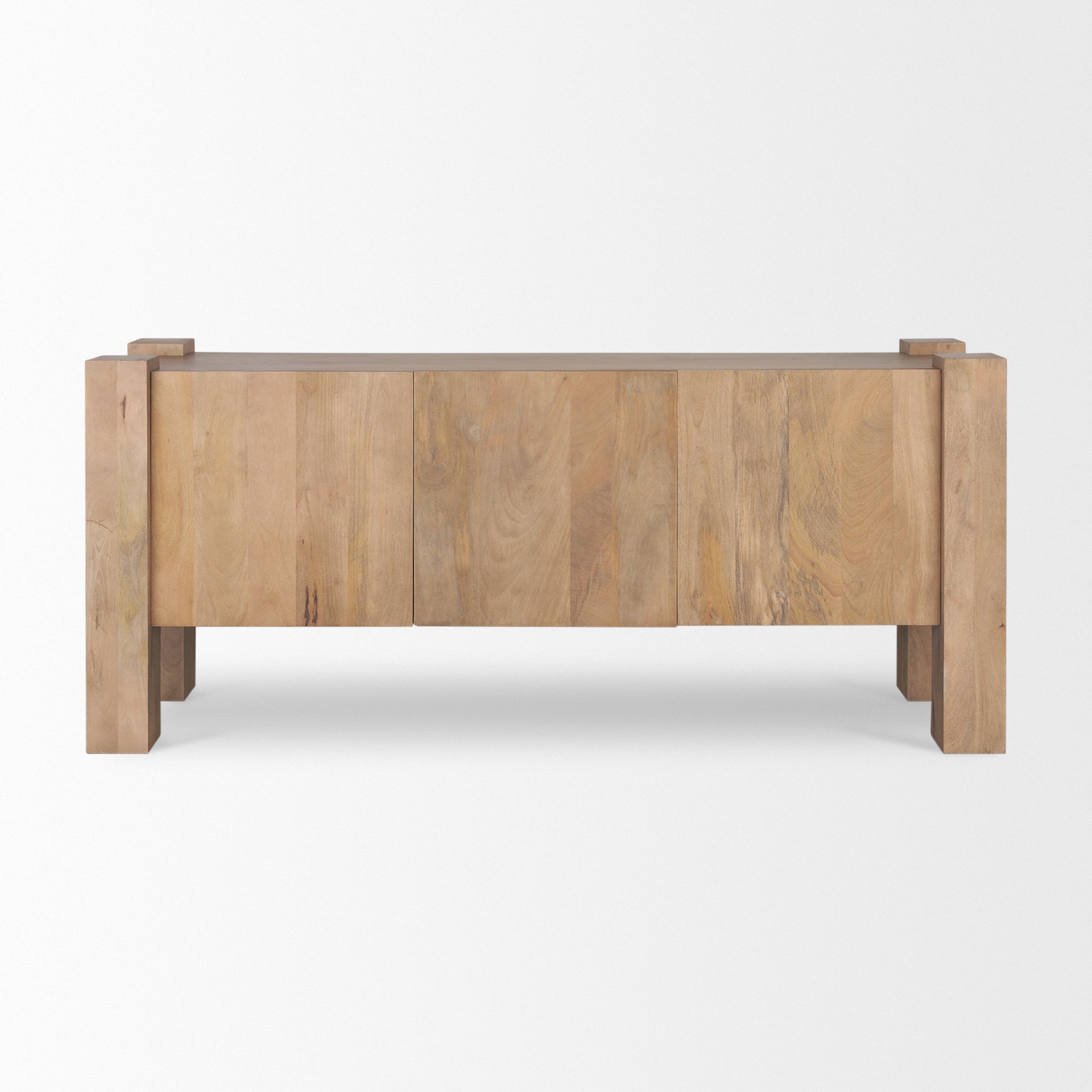 Beth Light Brown Wood w/ 3 Doors Sideboard - Central Designs