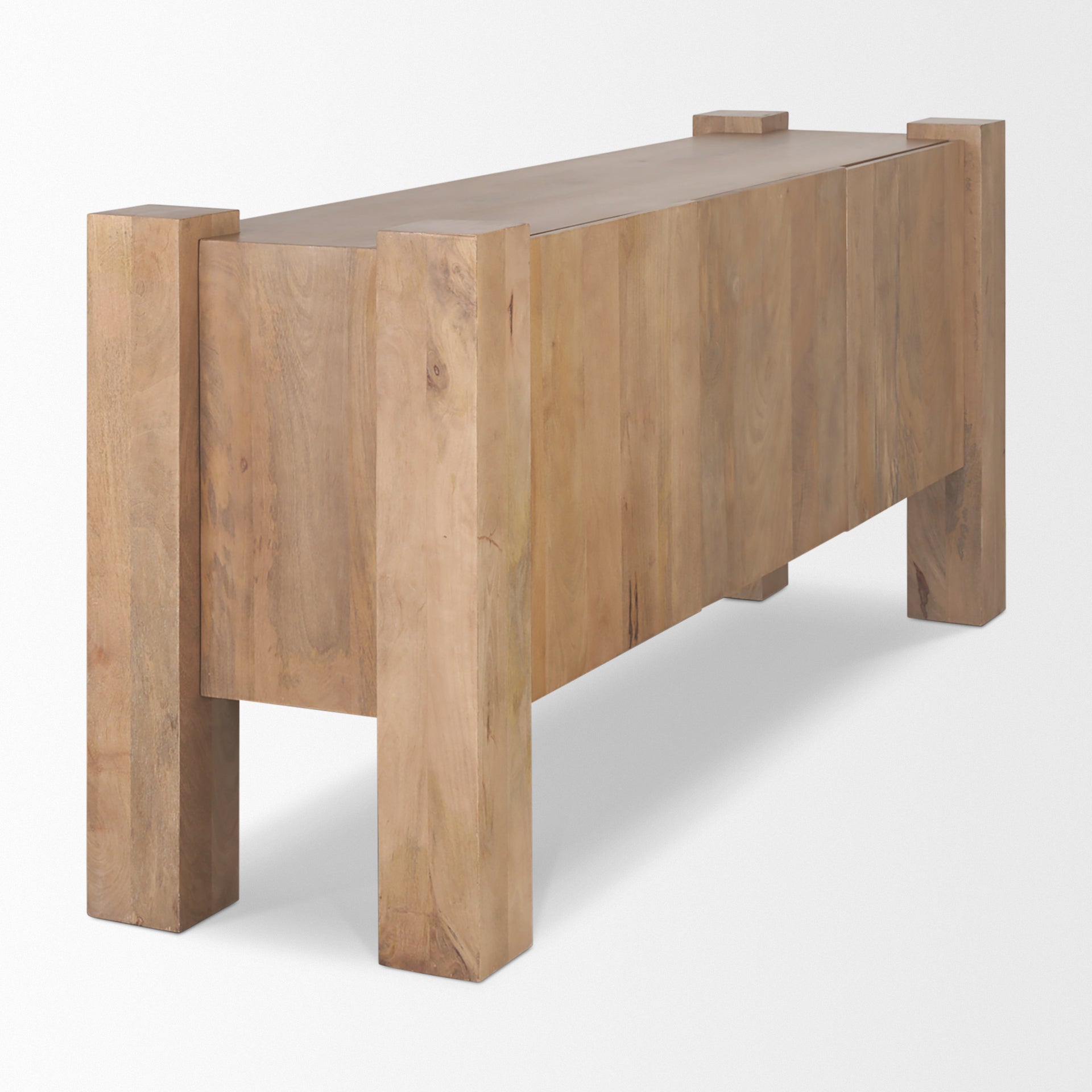 Beth Light Brown Wood w/ 3 Doors Sideboard - Central Designs