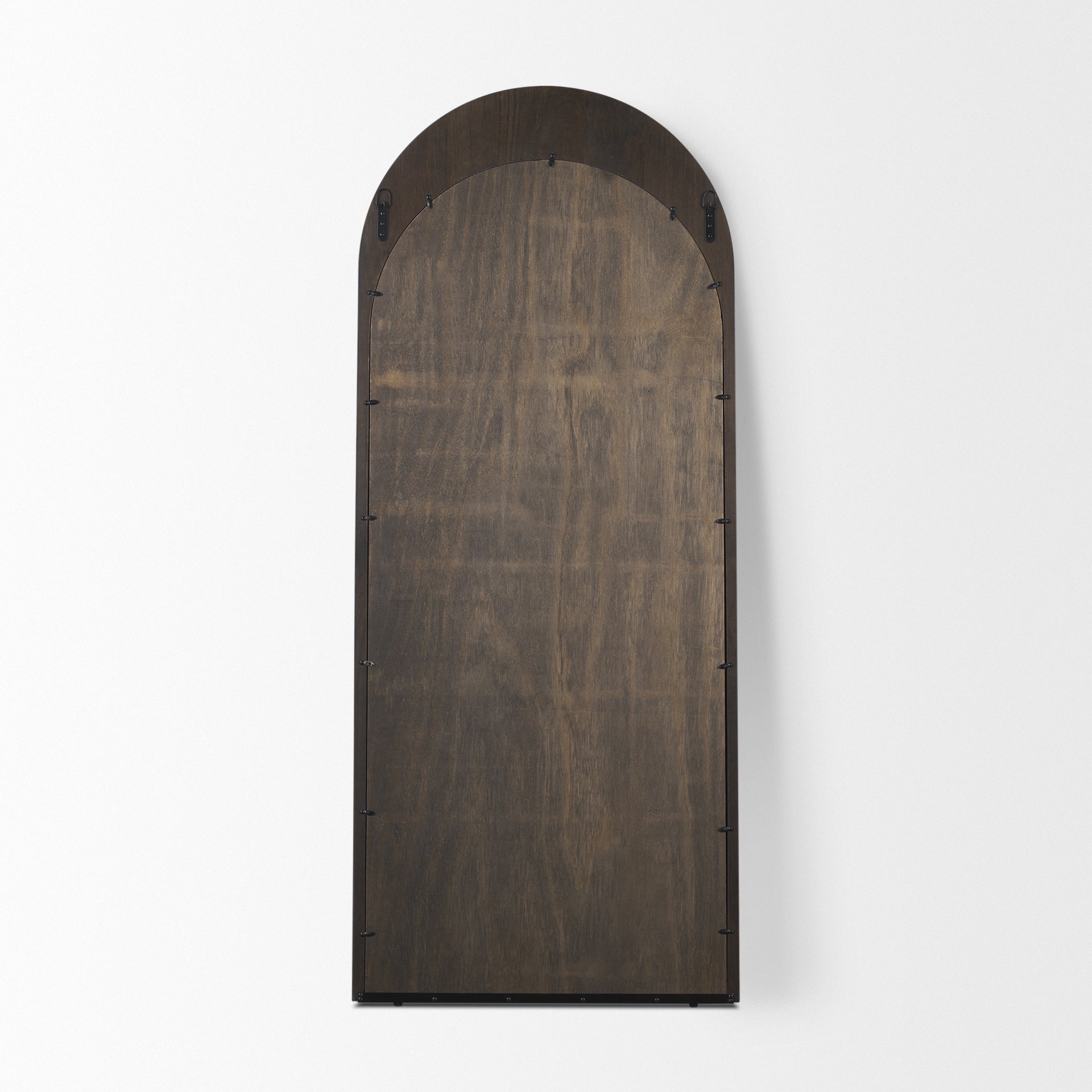 Celeste Dark Brown Wood Arched Floor Mirror - Central Designs