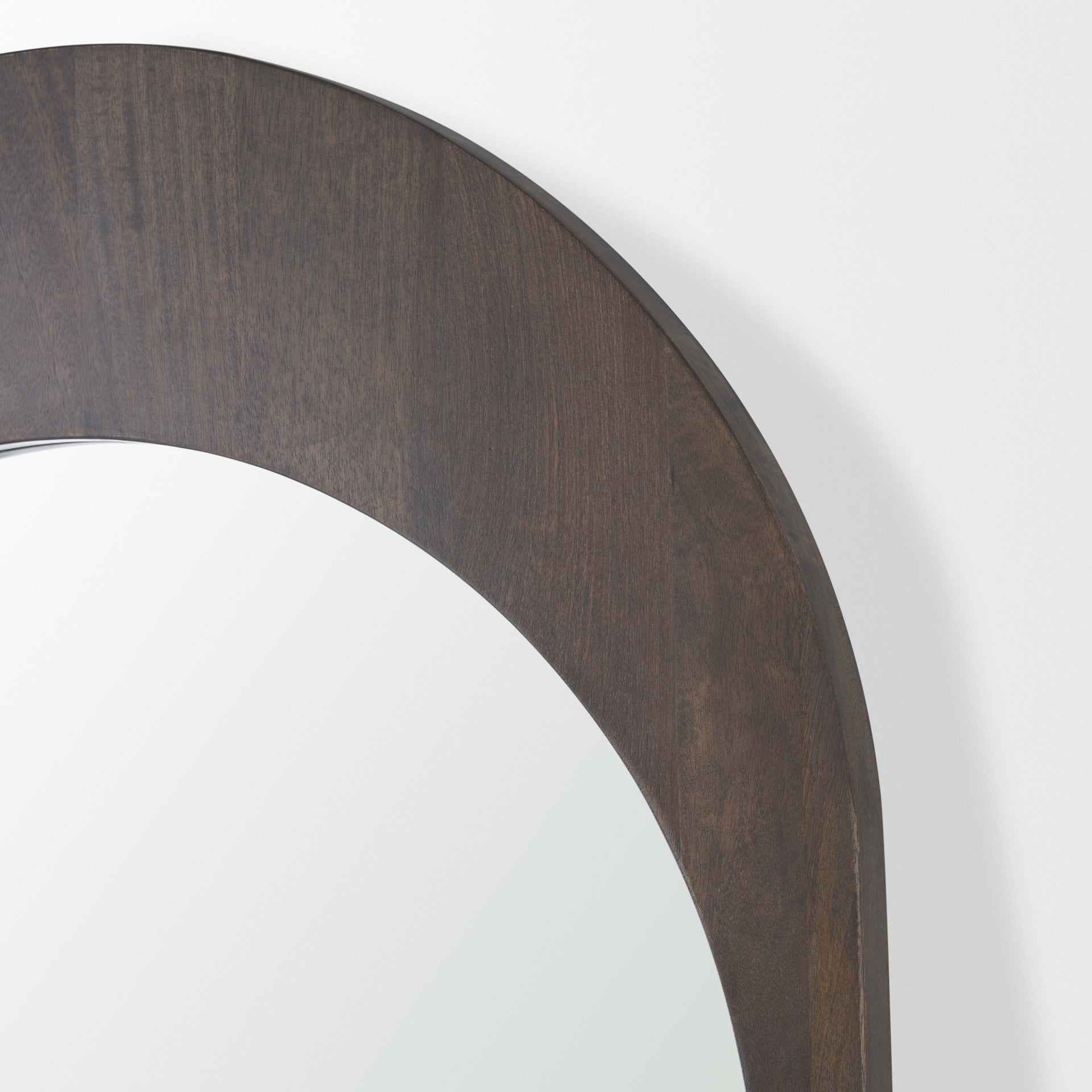 Celeste Dark Brown Wood Arched Floor Mirror - Central Designs
