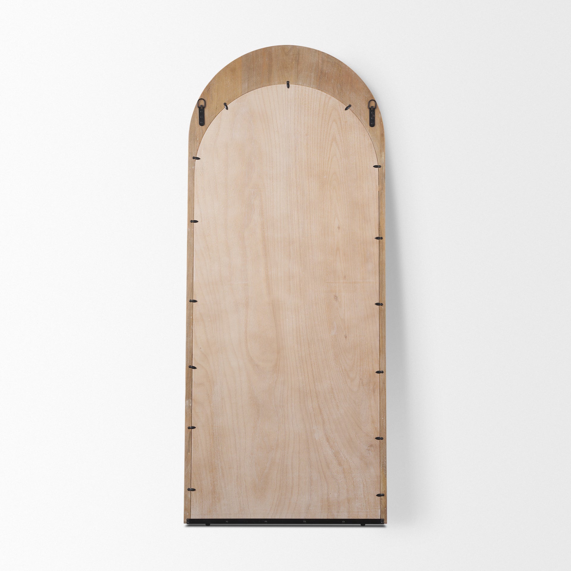 Celeste Light Brown Wood Arched Floor Mirror - Central Designs