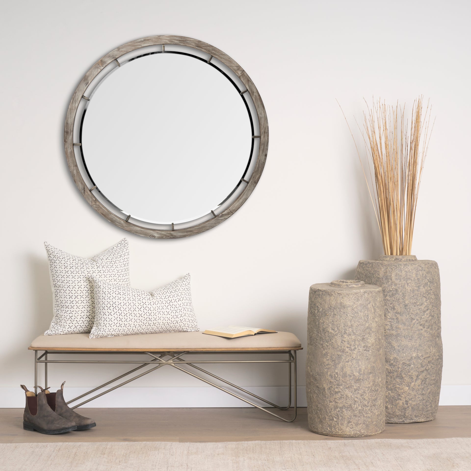 Jayden Cream w/ Black Print Linen Lumbar Decorative Pillow Cover