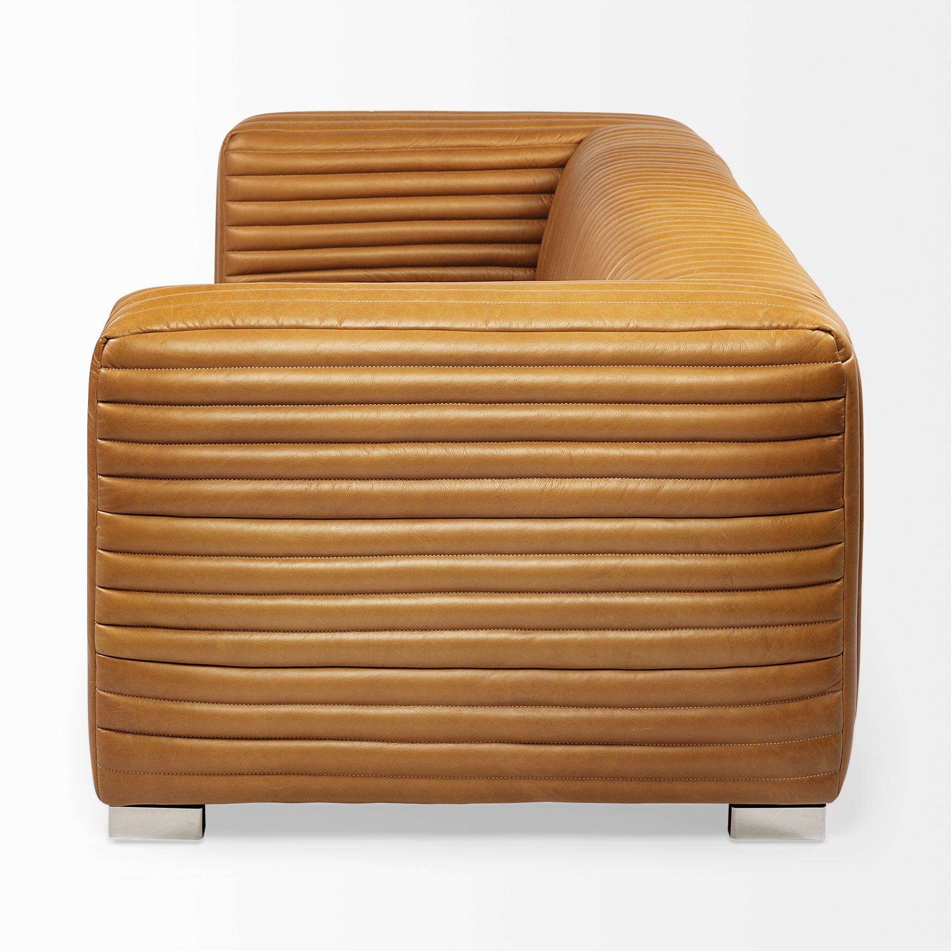 Ricciardo Cognac Leather Three Seater Sofa 82.5L x 38.5W x 26.5H - Central Designs