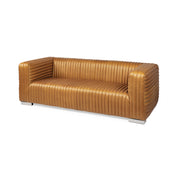 Ricciardo Cognac Leather Three Seater Sofa 82.5L x 38.5W x 26.5H - Central Designs