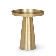 Roland Satin Brass Cast Aluminum Metal Accent Table - Central Designs