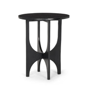 Sobi Textured Matte Black Round Metal Accent Table - Central Designs