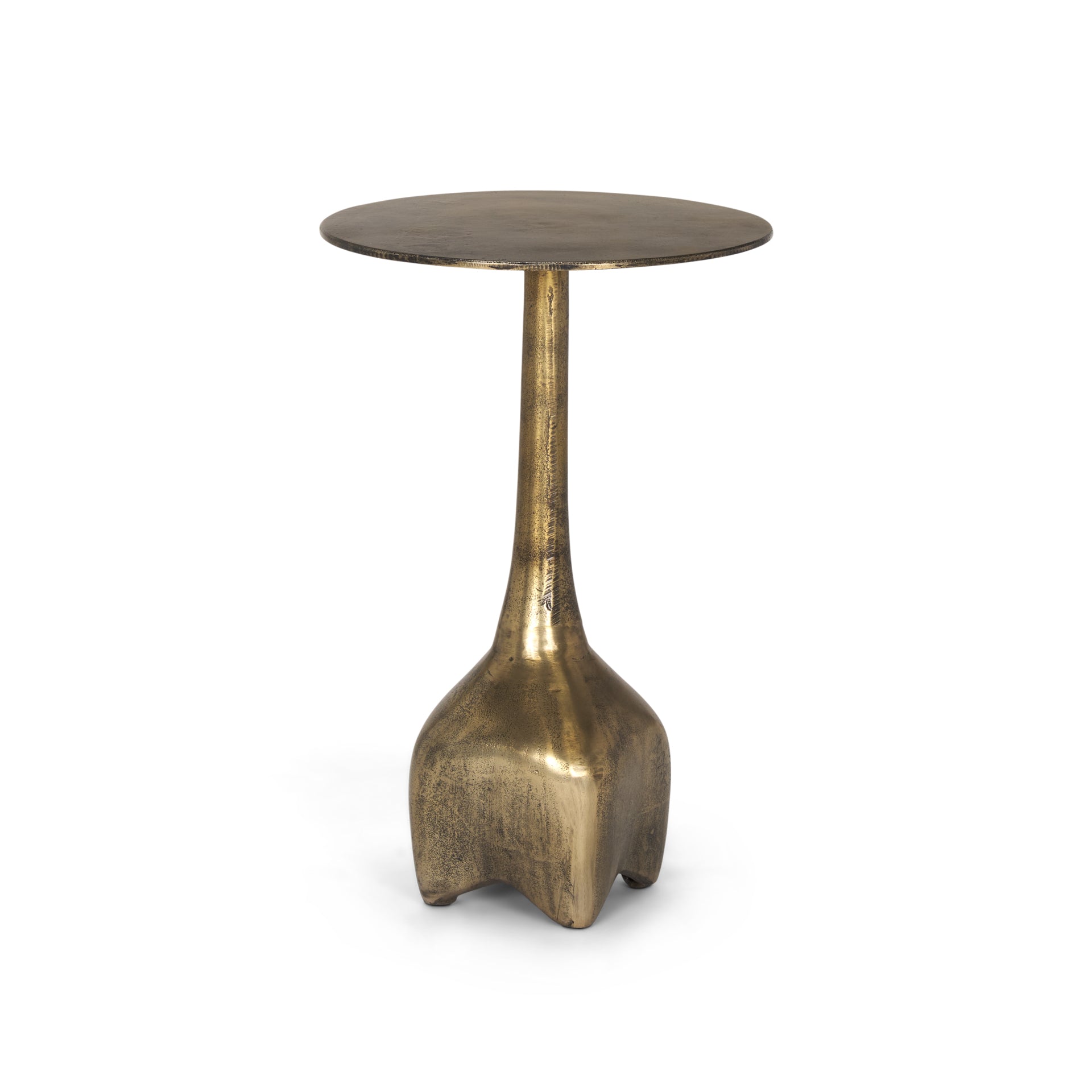 Risha Small Gold Metal Accent Table - Central Designs