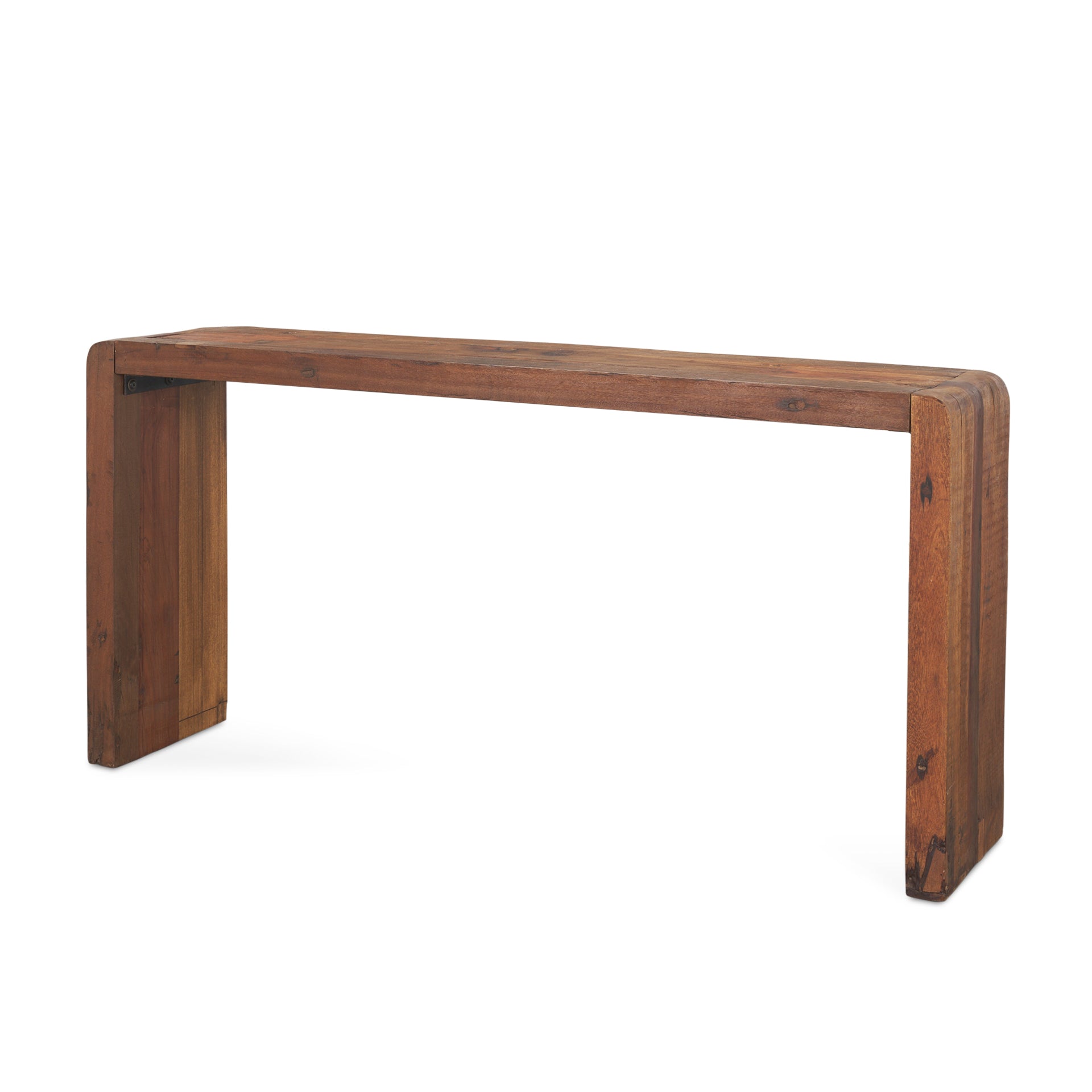 Estelle Rustic Brown Reclaimed Wood Console Table - Central Designs