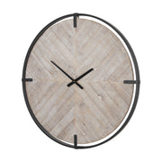 Rani Matte Black Metal w/ Wood Wall Clock - Central Designs