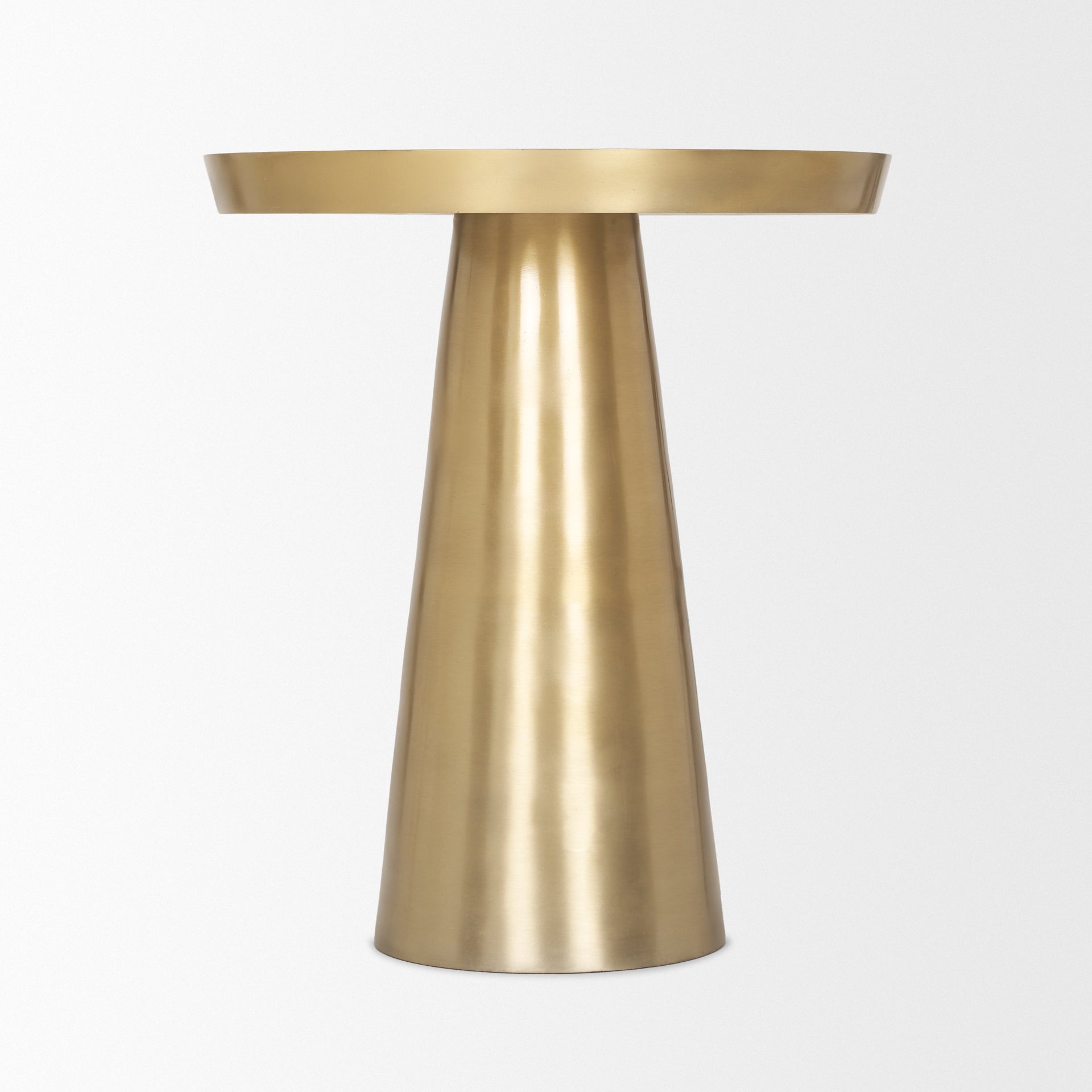 Roland Satin Brass Cast Aluminum Metal Accent Table - Central Designs