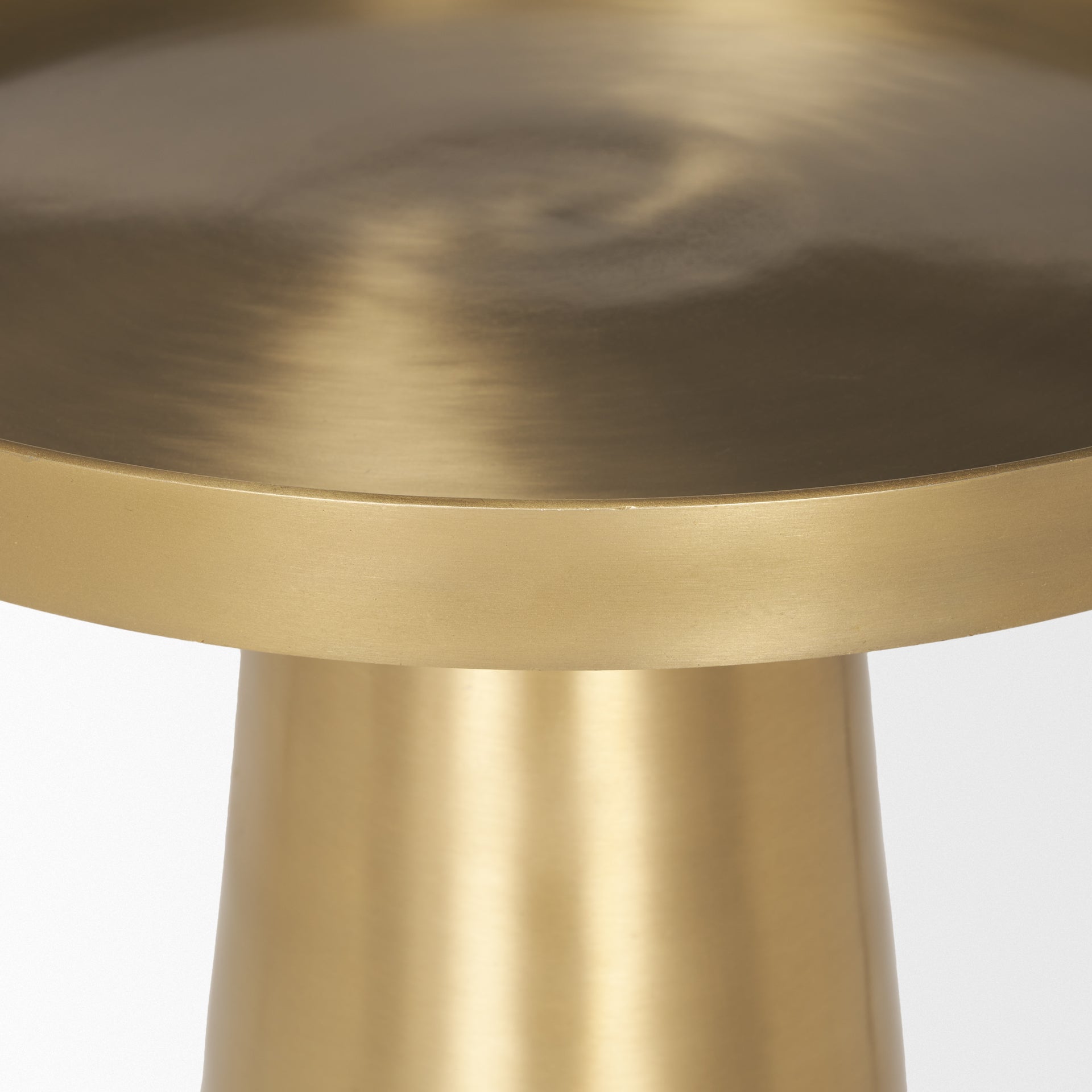 Roland Satin Brass Cast Aluminum Metal Accent Table - Central Designs
