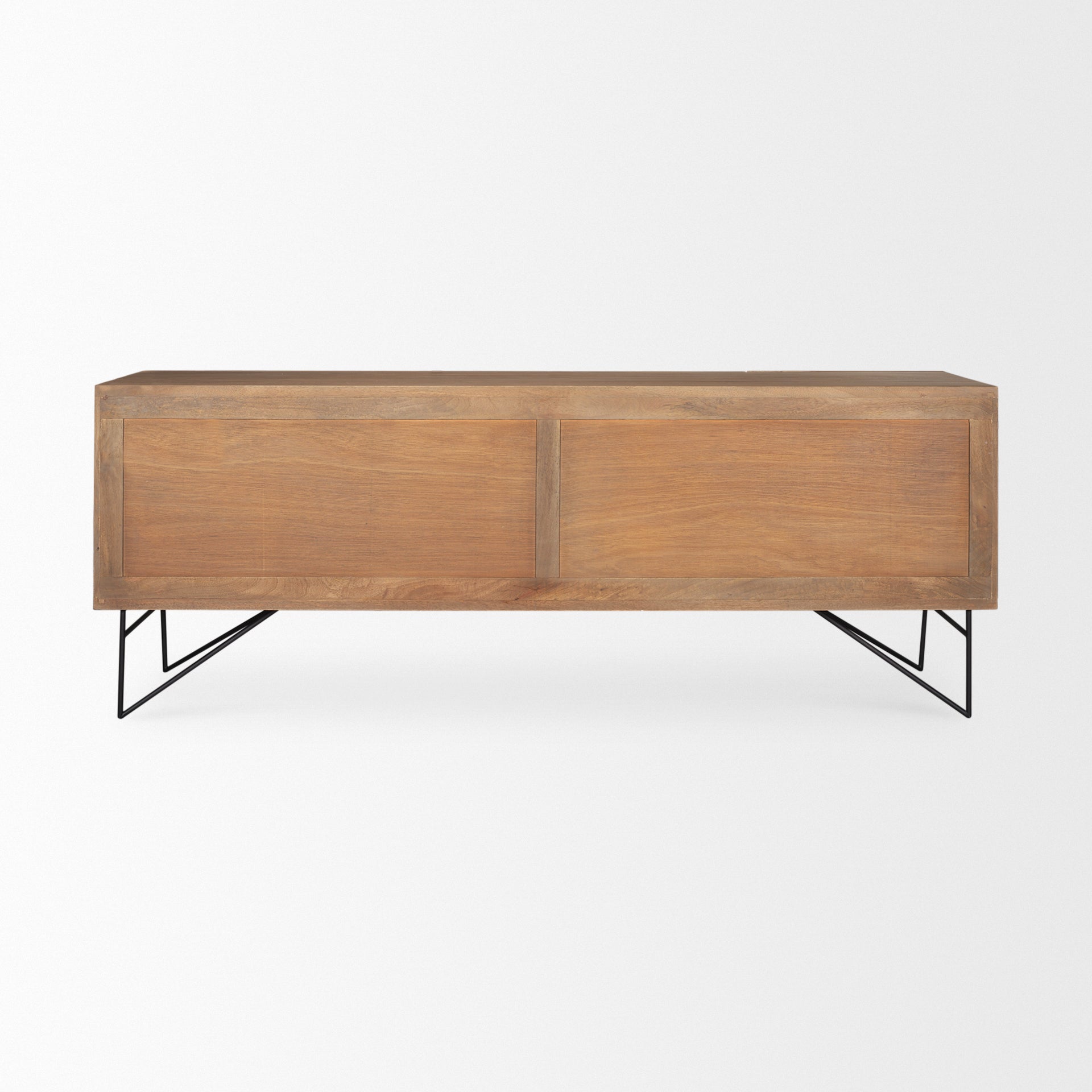 Darwin Light Brown Wooden 4 Door w/ 2 Shelves Sideboard - Central Designs