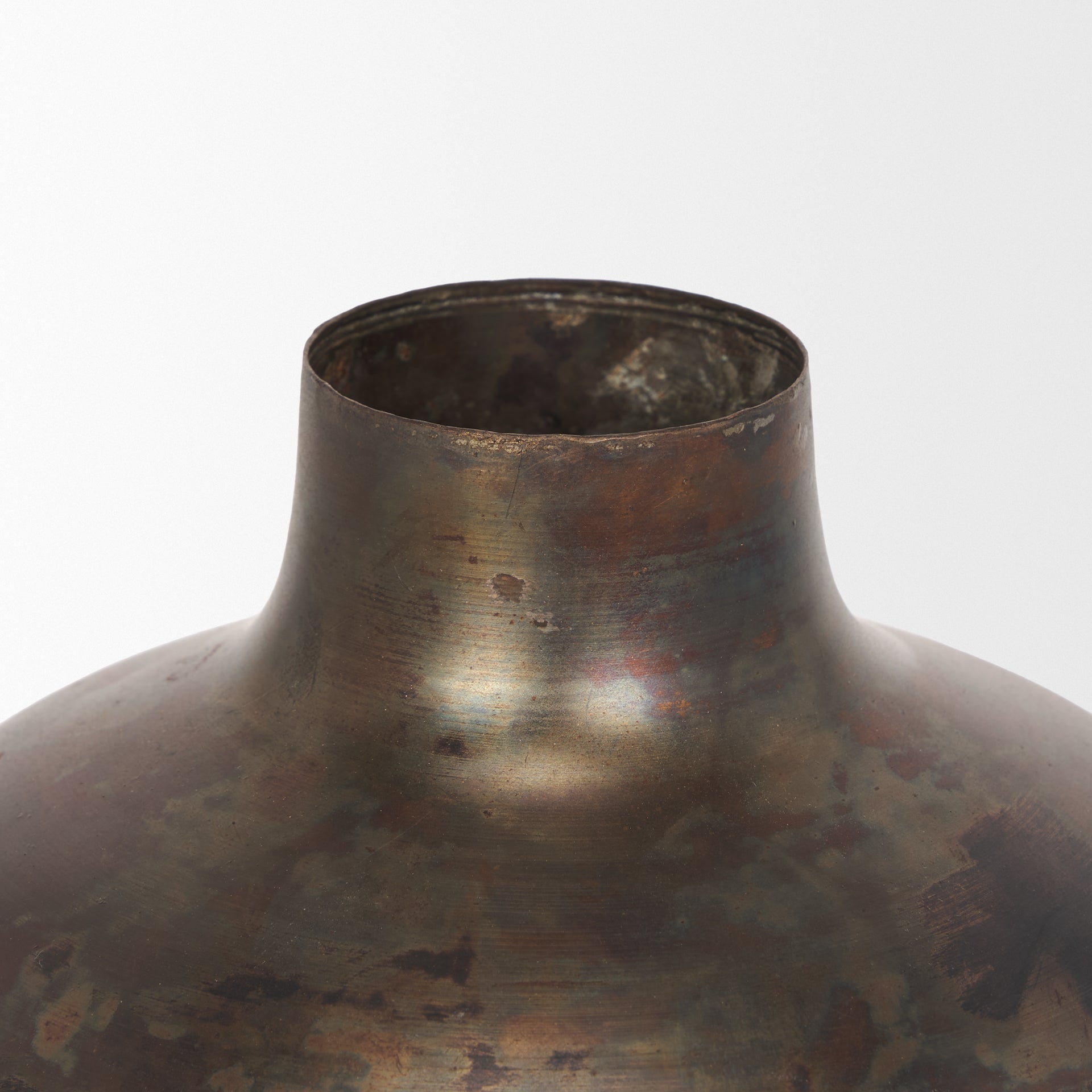 Daya Medium Antiqued Gold Metal Vase - Central Designs