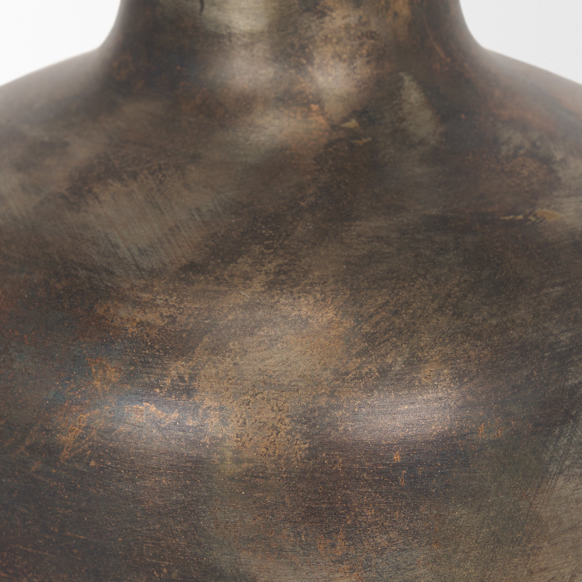 Daya Short Antiqued Gold Metal Vase - Central Designs