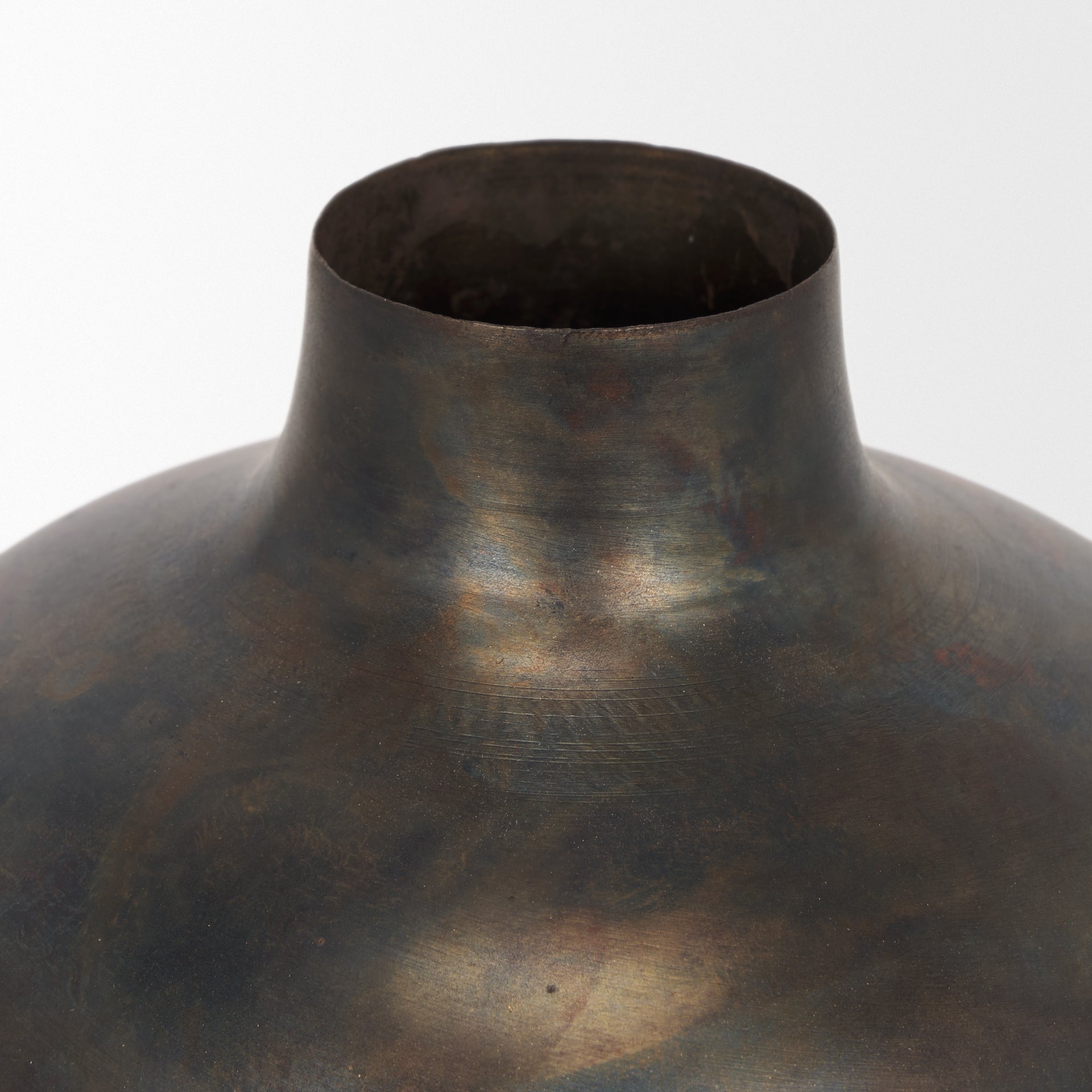 Daya Tall Antiqued Gold Metal Vase - Central Designs