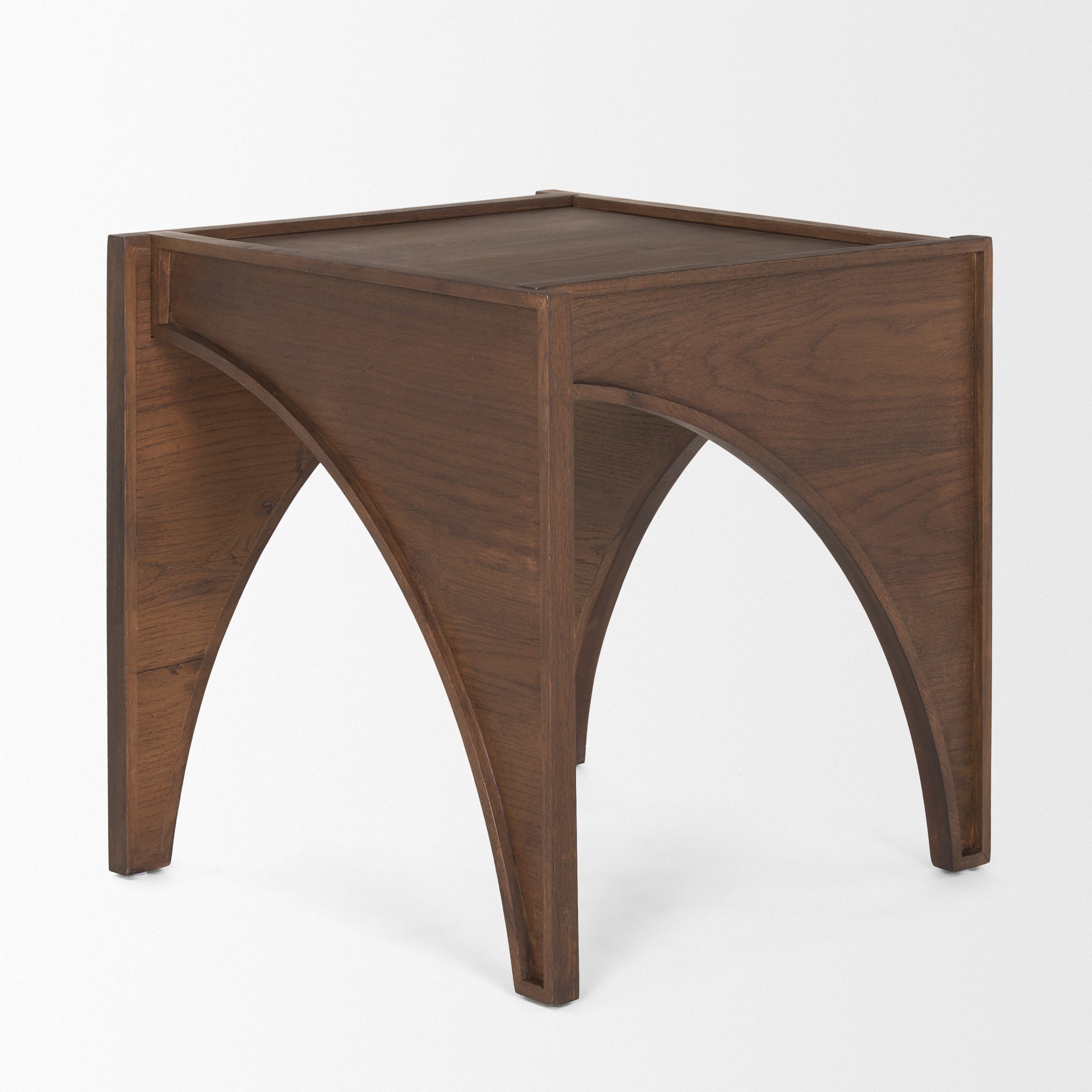 Laraya Medium Brown Wood w/ Arches End Table - Central Designs
