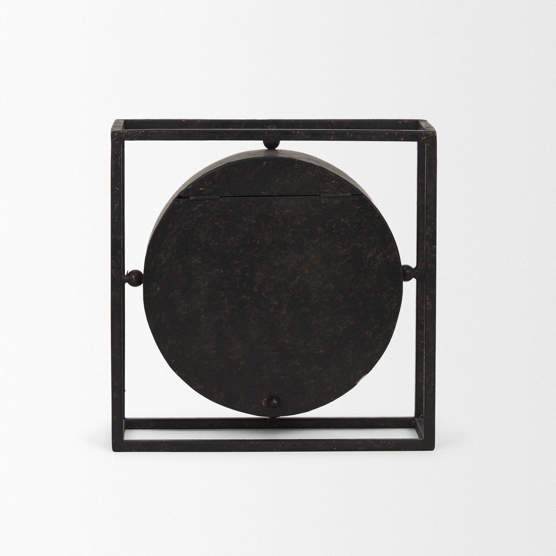 Raisa Black w/ Gold Antiquing Metal Table Clock - Central Designs