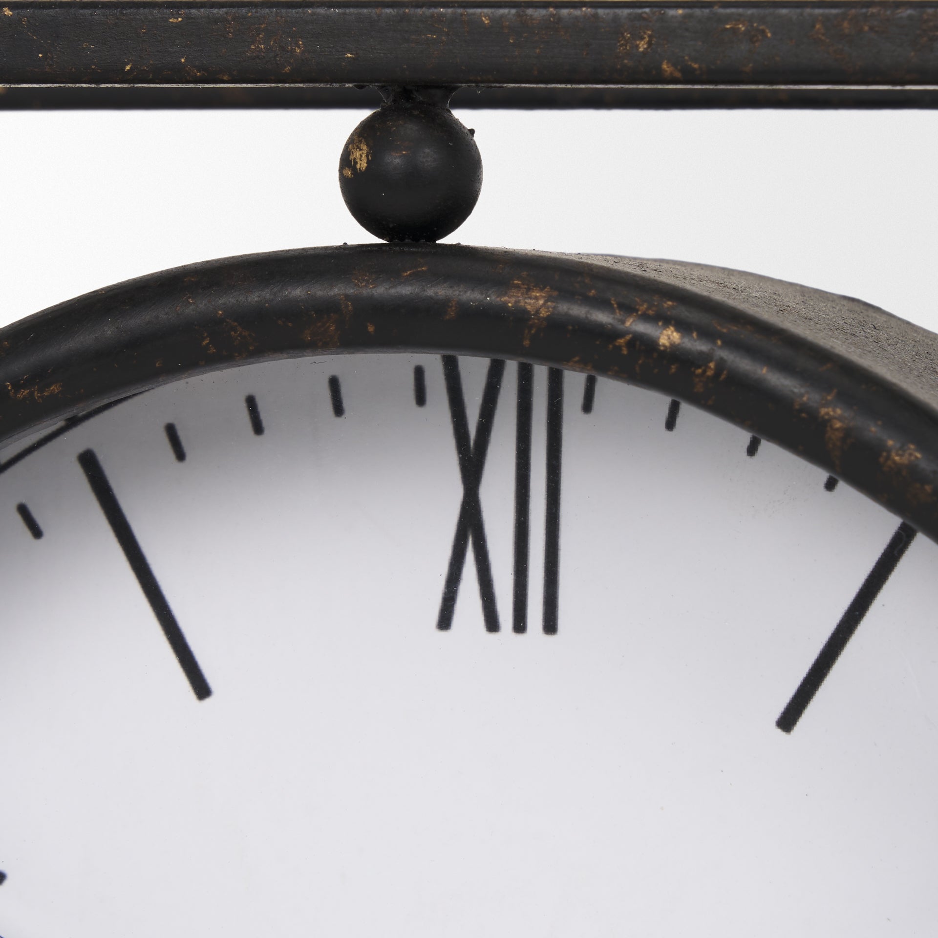 Raisa Black w/ Gold Antiquing Metal Table Clock - Central Designs