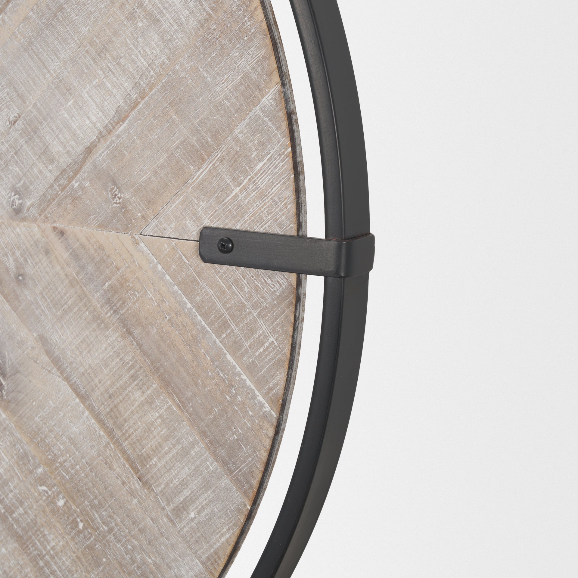 Rani Matte Black Metal w/ Wood Wall Clock - Central Designs