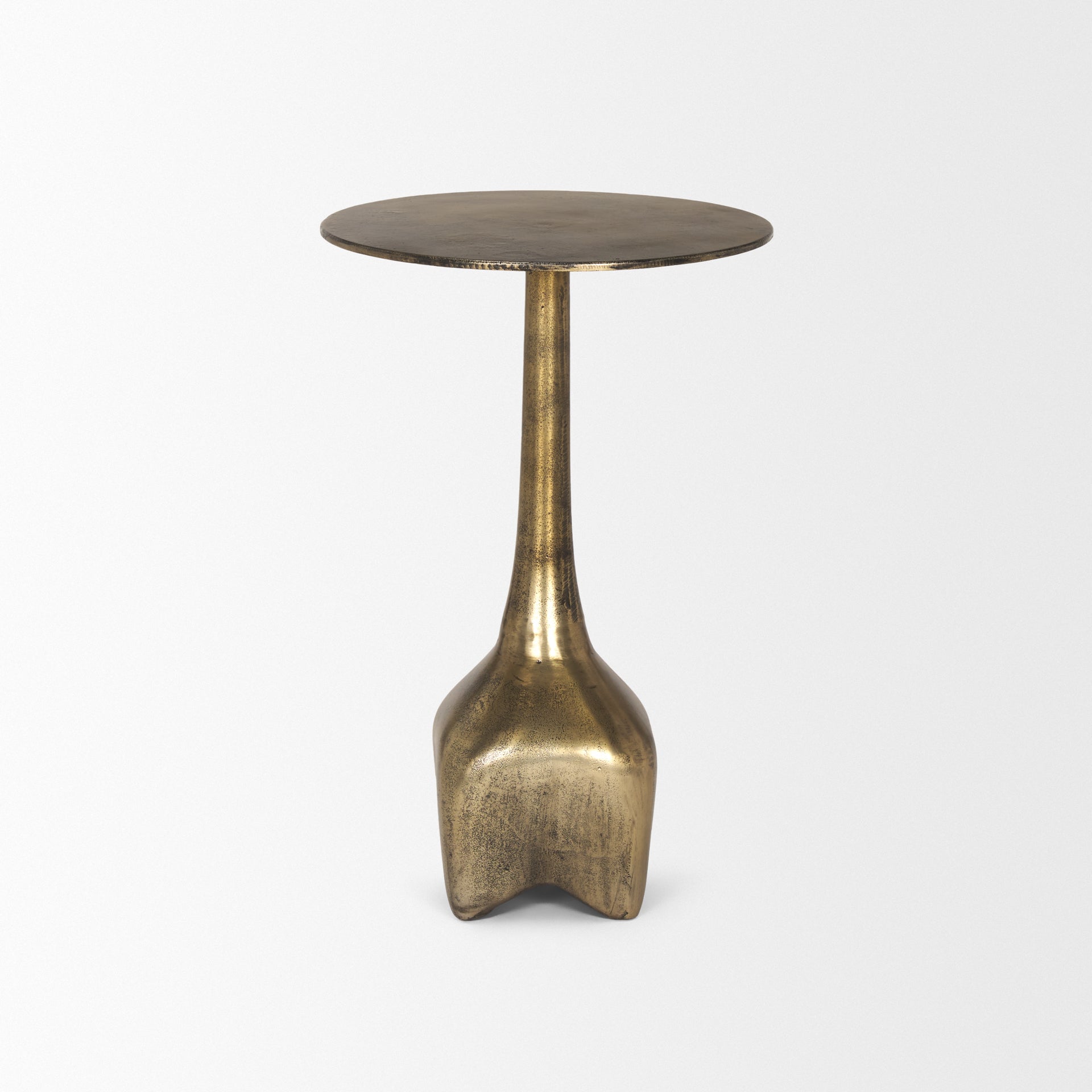 Risha Small Gold Metal Accent Table - Central Designs