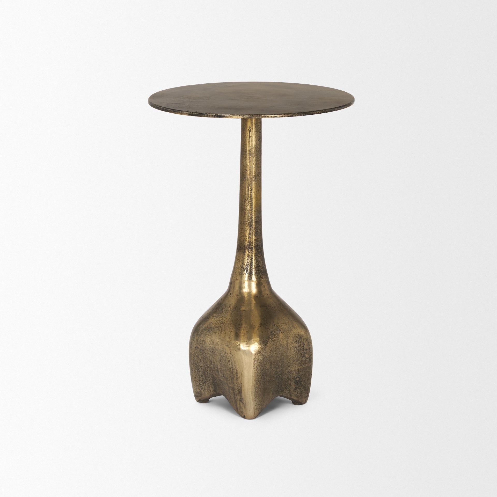 Risha Small Gold Metal Accent Table - Central Designs